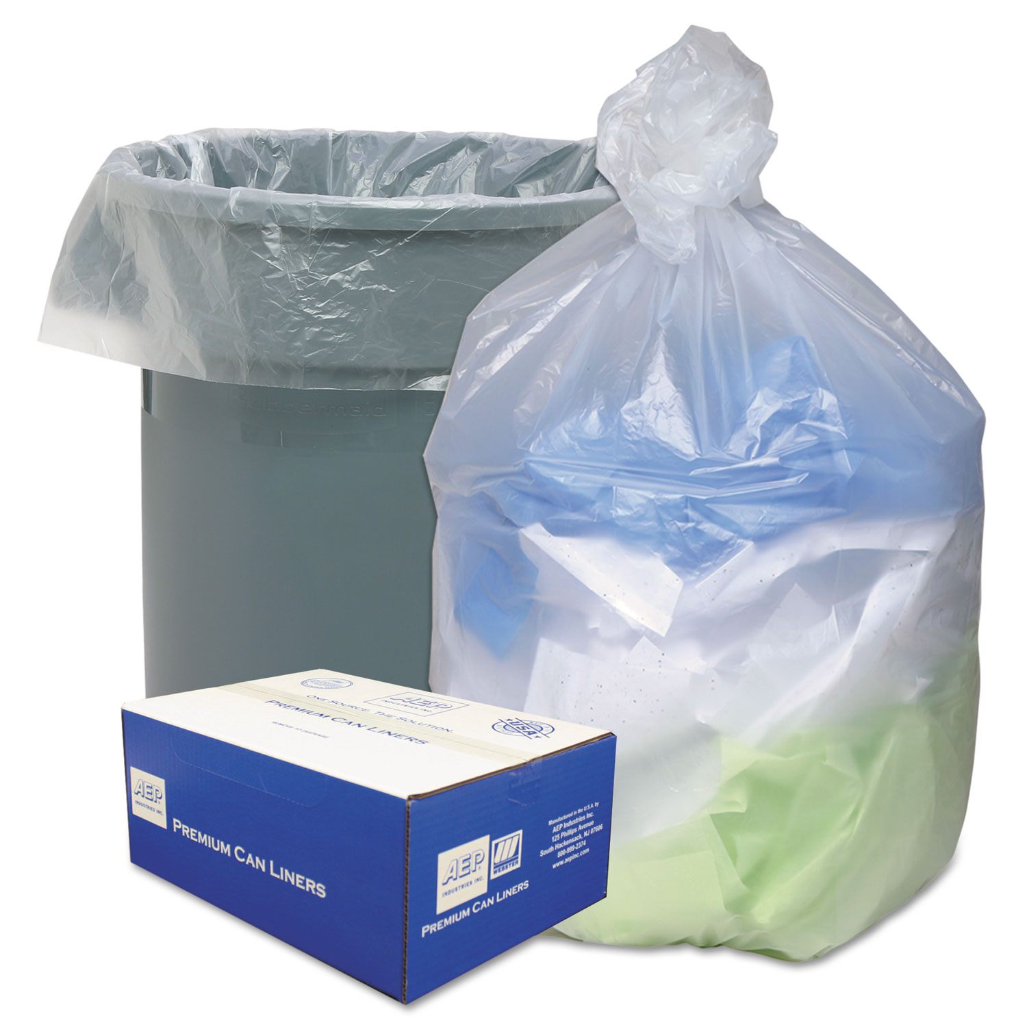 40-45 Gallon Clear Trash Bags 40x48 14 Micron 250 Bags