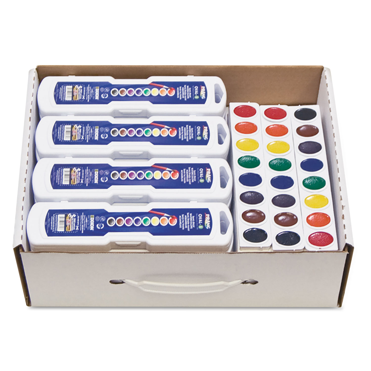 Prang Watercolor Oval Set With Brush Assorted Set Of 8 Colors - Office Depot