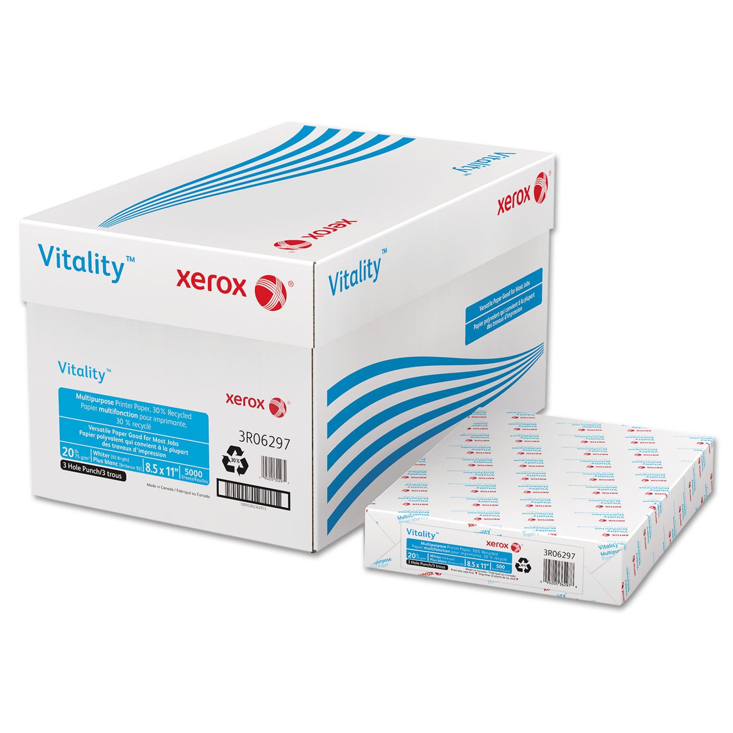 Xerox Vitality Multipurpose Printer Paper, White - 500 count