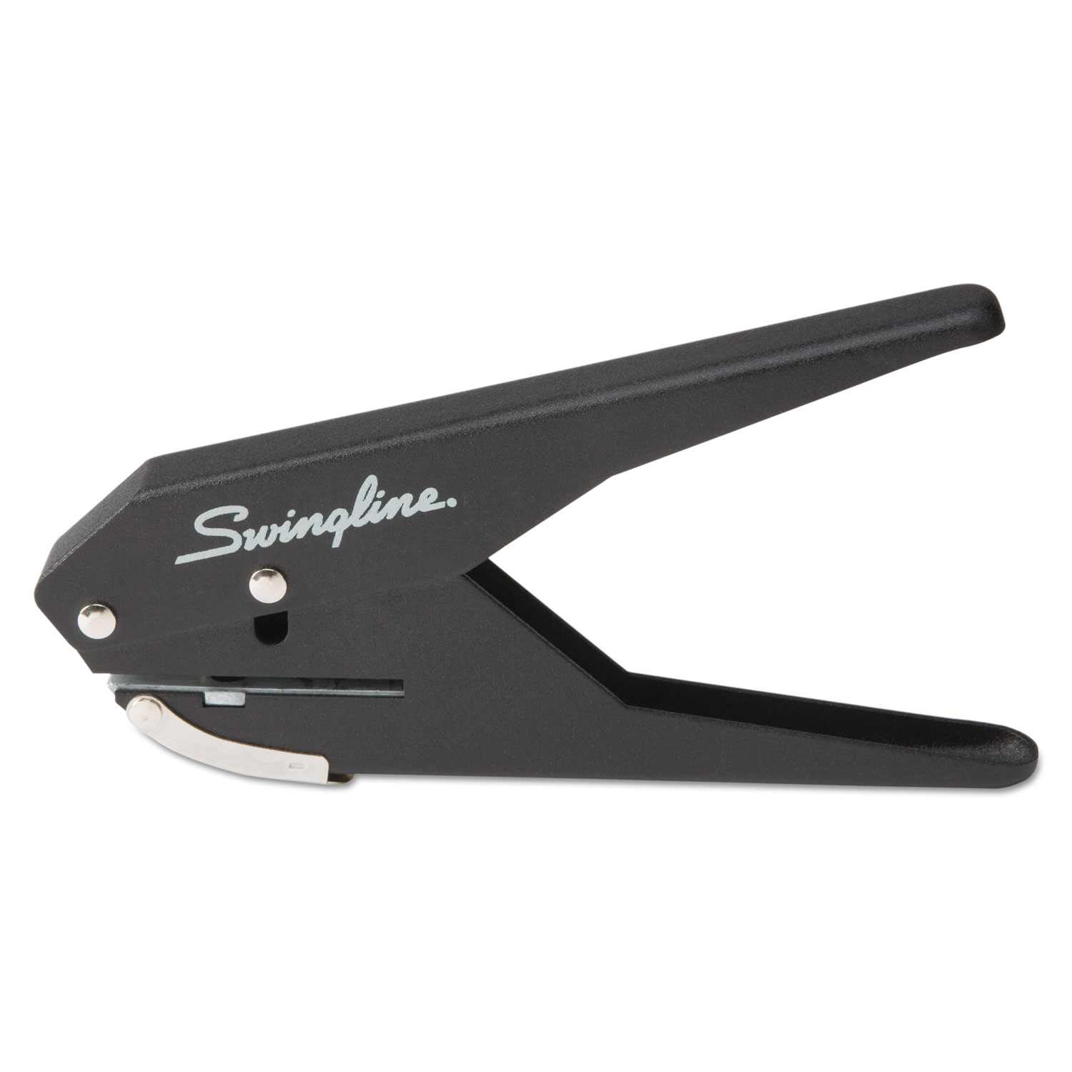 Eight-Sheet Handheld One-Hole Punch, 1/4 Holes, Metal with Rubber