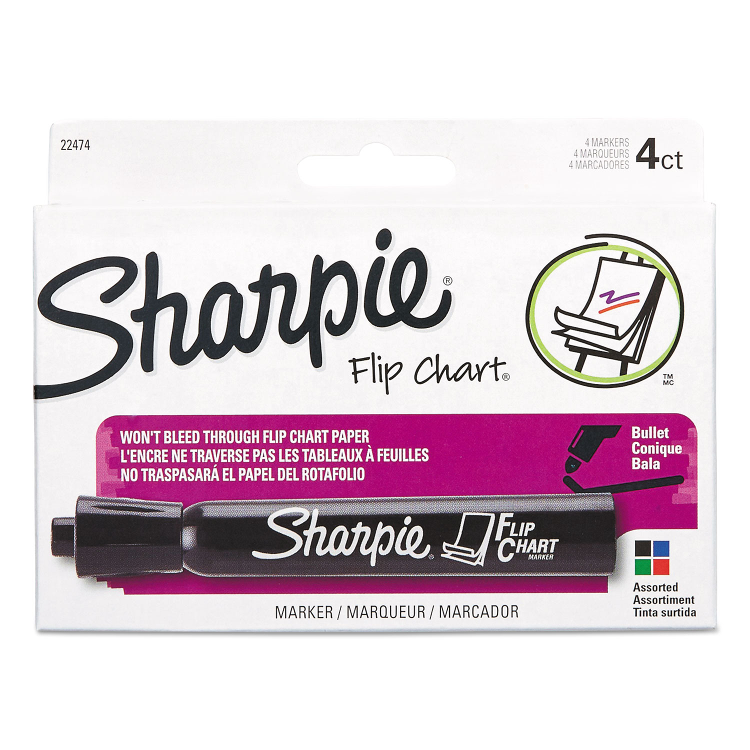 NEW Office Depot Easel Pad Flip Chart Markers 100% Recycled Assorted 8 Pack