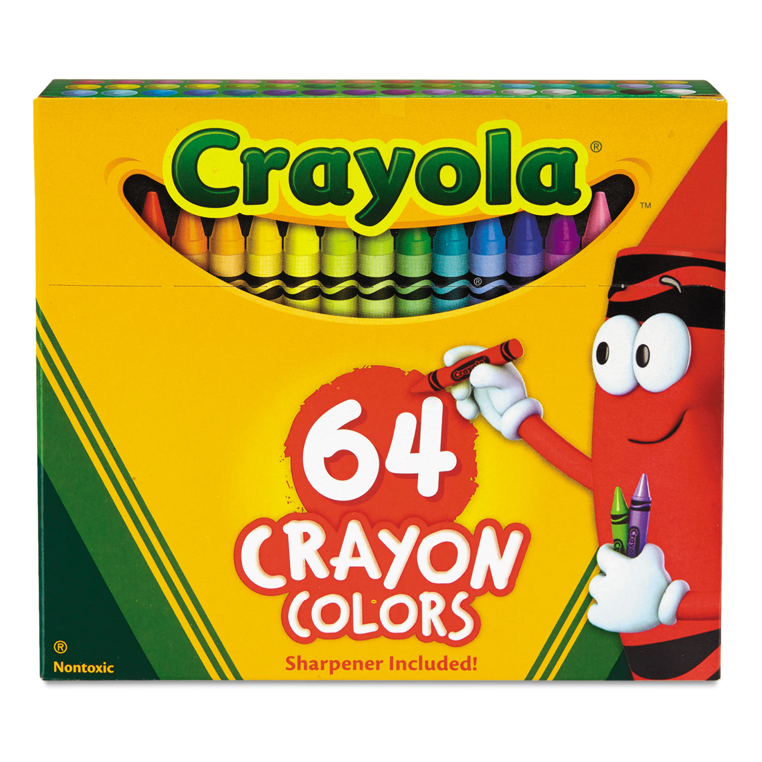 Crayola Standard Crayons With Built In Sharpener Assorted Colors Box Of 64  Crayons - Office Depot