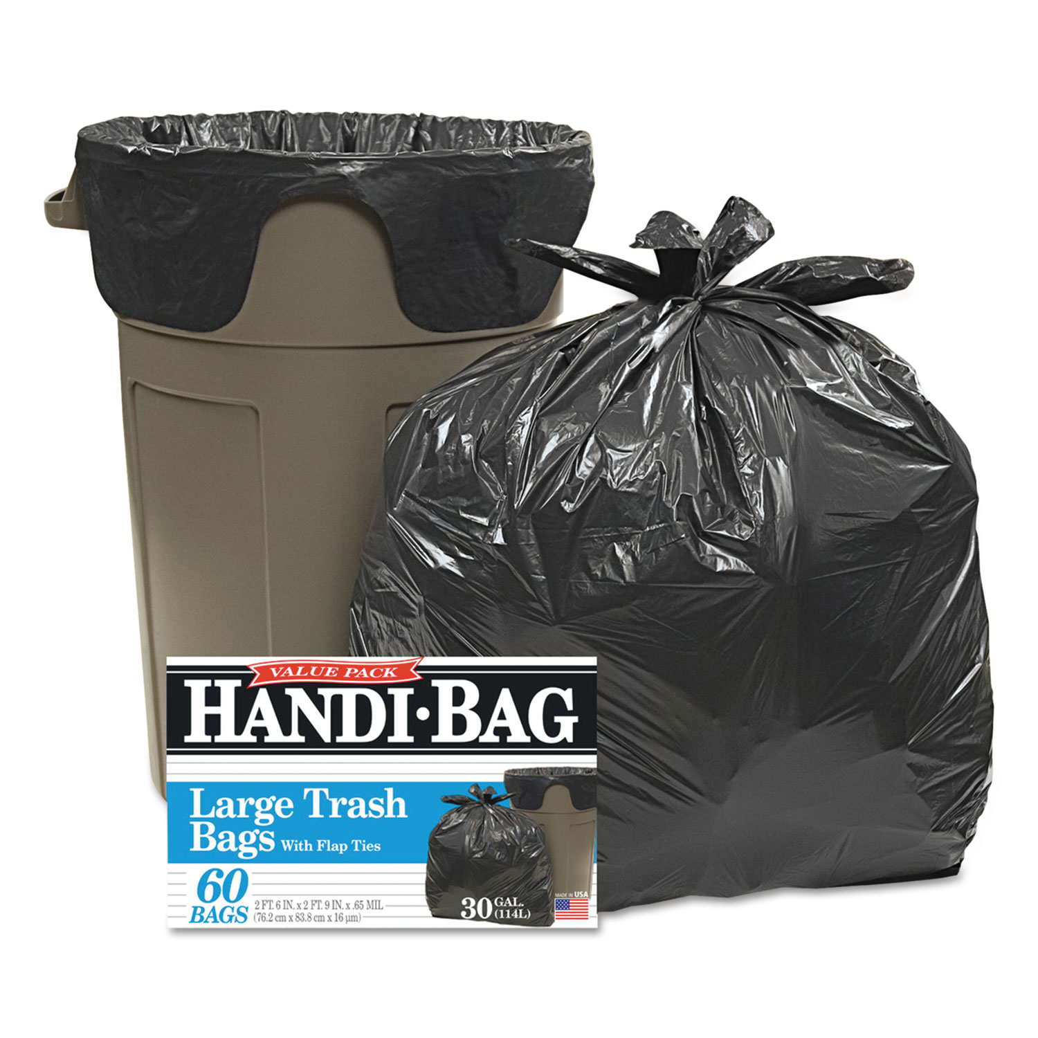 30 Gallons Polyethylene Plastic Trash Bags - 50 Count