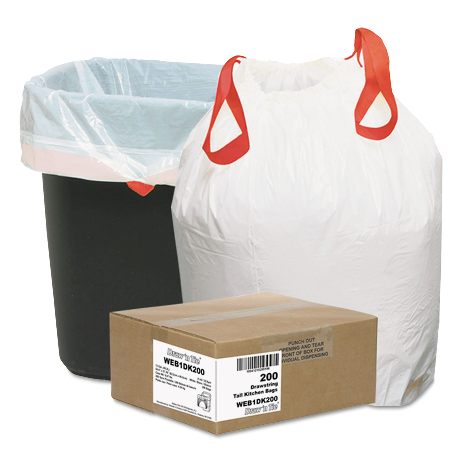 Heavy-Duty Trash Bags, 30 gal, 1.2 mil, 30.5 x 33, Black, 25 Bags/Roll, 8  Rolls/Box - Reliable Paper