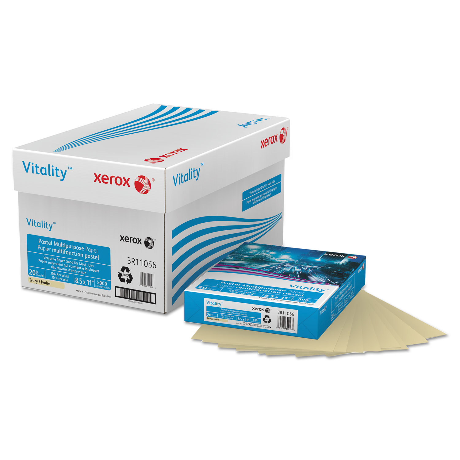 Staples Pastel 30% Recycled Color Copy Paper, 20 lbs., 8.5 x 11