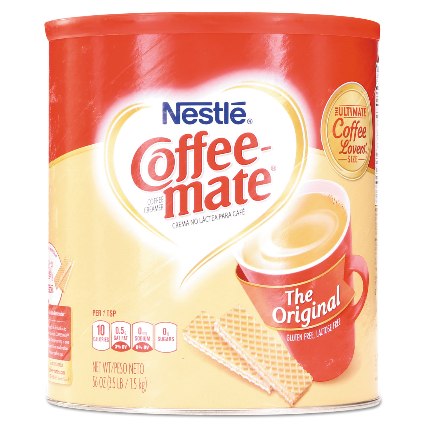 Nestle Coffee Mate Sugar Free Hazelnut Powder Coffee Creamer 10.2 oz.  Canister (Pack of 6)