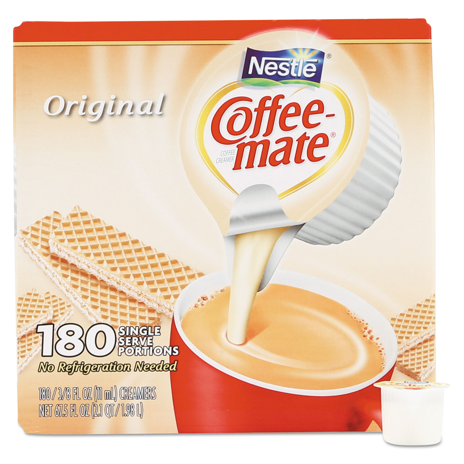 Nestl Coffee mate Liquid Creamer Original Flavor 0.38 Oz Single Serve x 50  - Office Depot