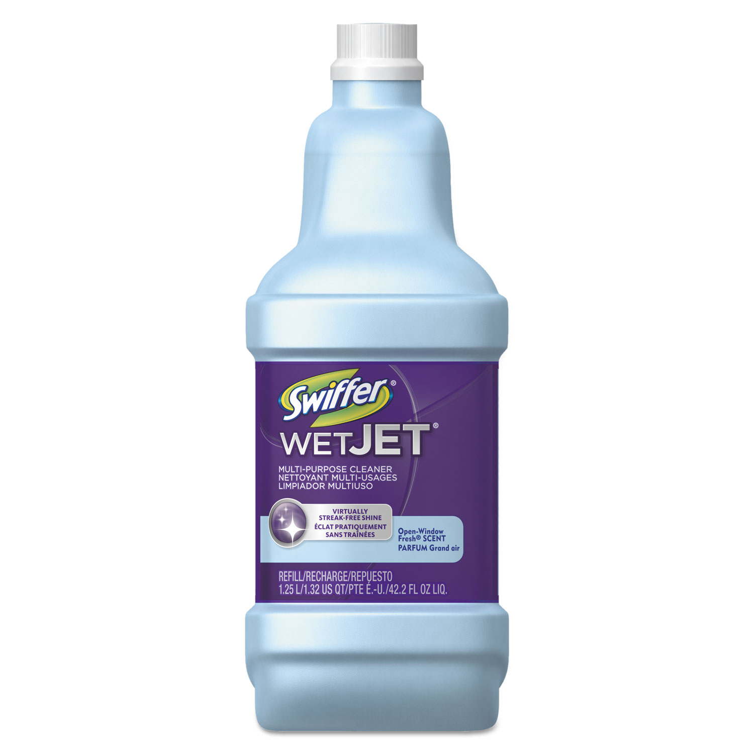 Swiffer WetJet Multi-Purpose Floor Cleaner Solution Refill Open Window  Fresh Scent 1.25L, Pack of 6