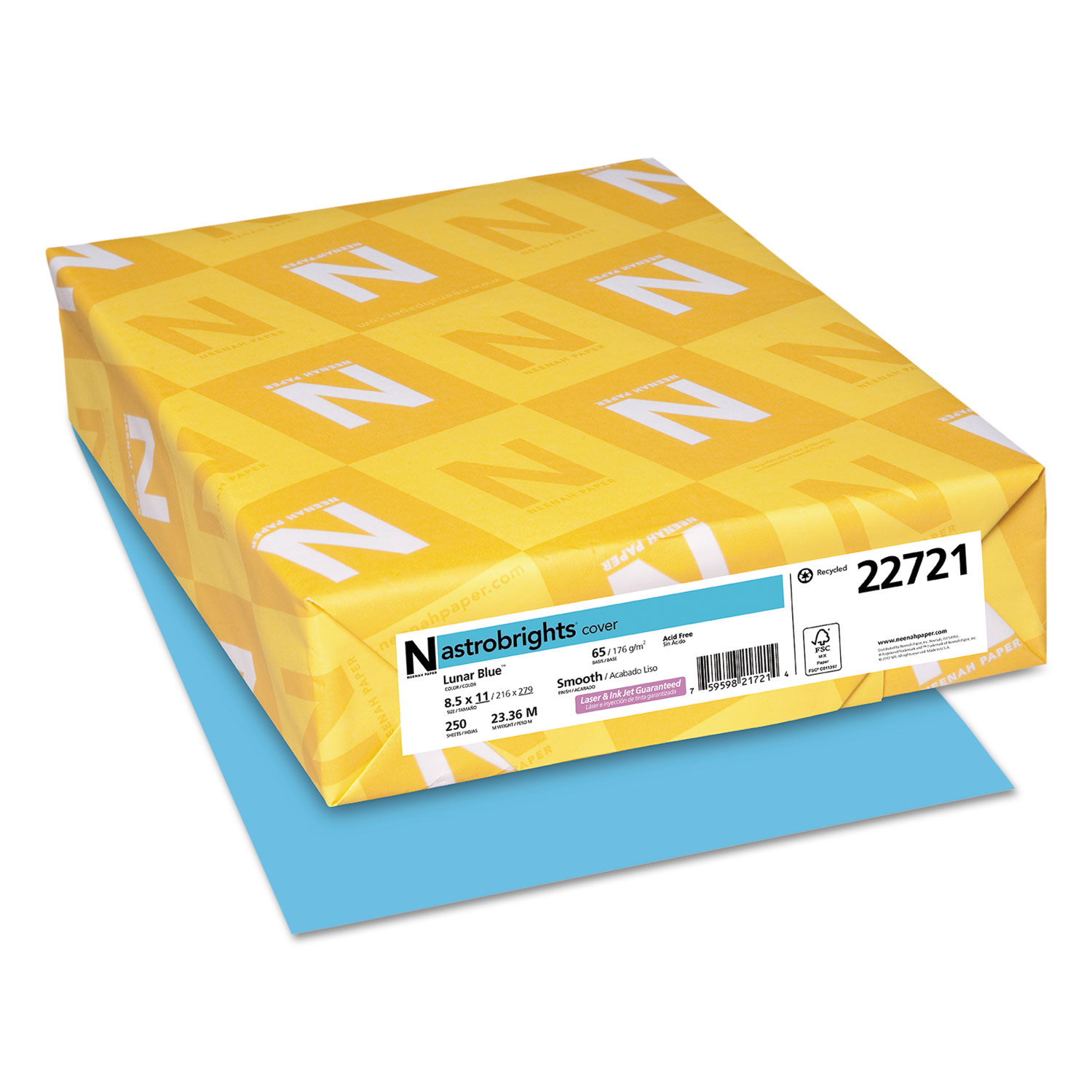 Astrobrights 8.5 x 11 50-Sheet Neenah Pastel Cardstock 65 lb - Astrobrights