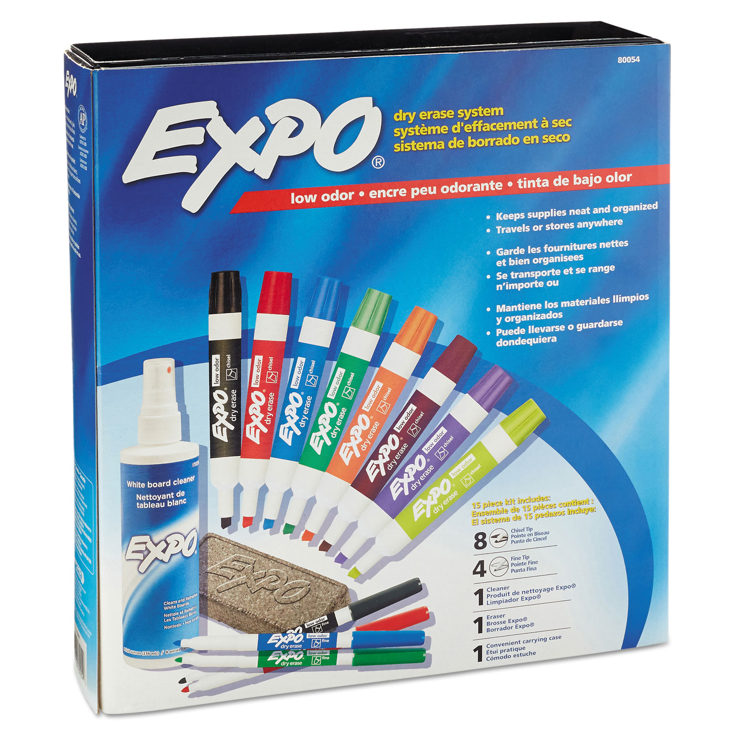 Quartet 2-in-1 Dry-Erase Kit, Chisel/Fine Tip Dry-Erase Markers, Eraser,  Spray Cleaner