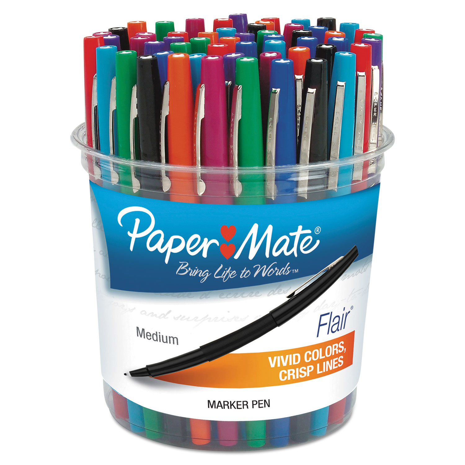 Paper Mate Flair Porous Point Pens Medium Point 0.7 mm Black Barrel Black  Ink Pack Of 12 Pens - Office Depot