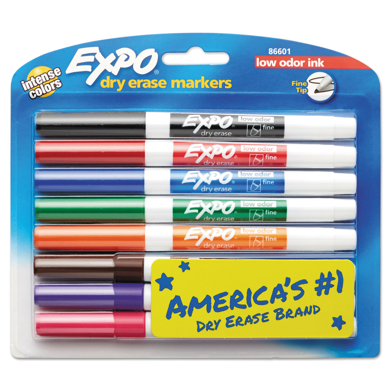 Expo 10pk Dry Erase Markers Fine Tip Black