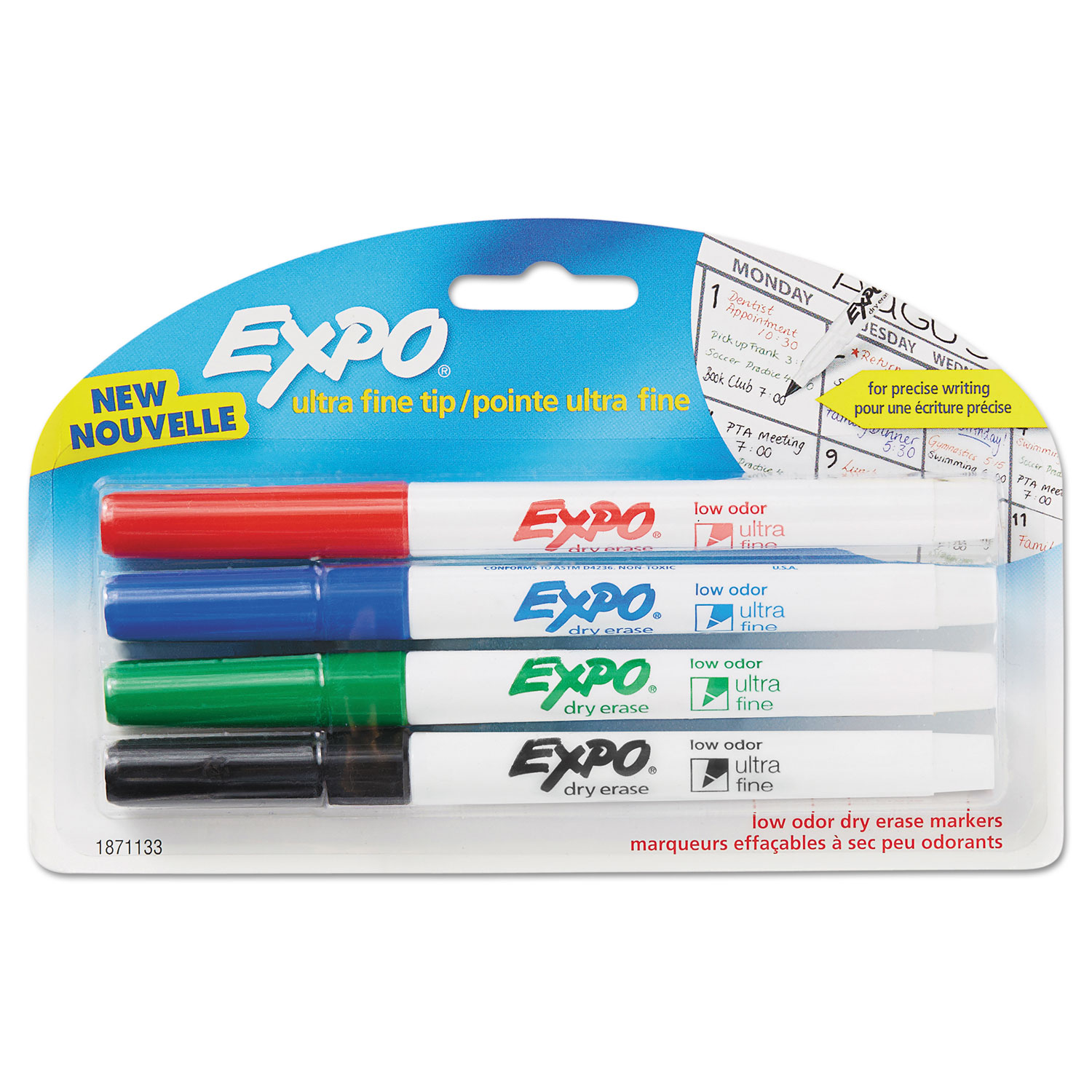 Expo Dry Erase Low Odor Markers - Fine Tip, Black