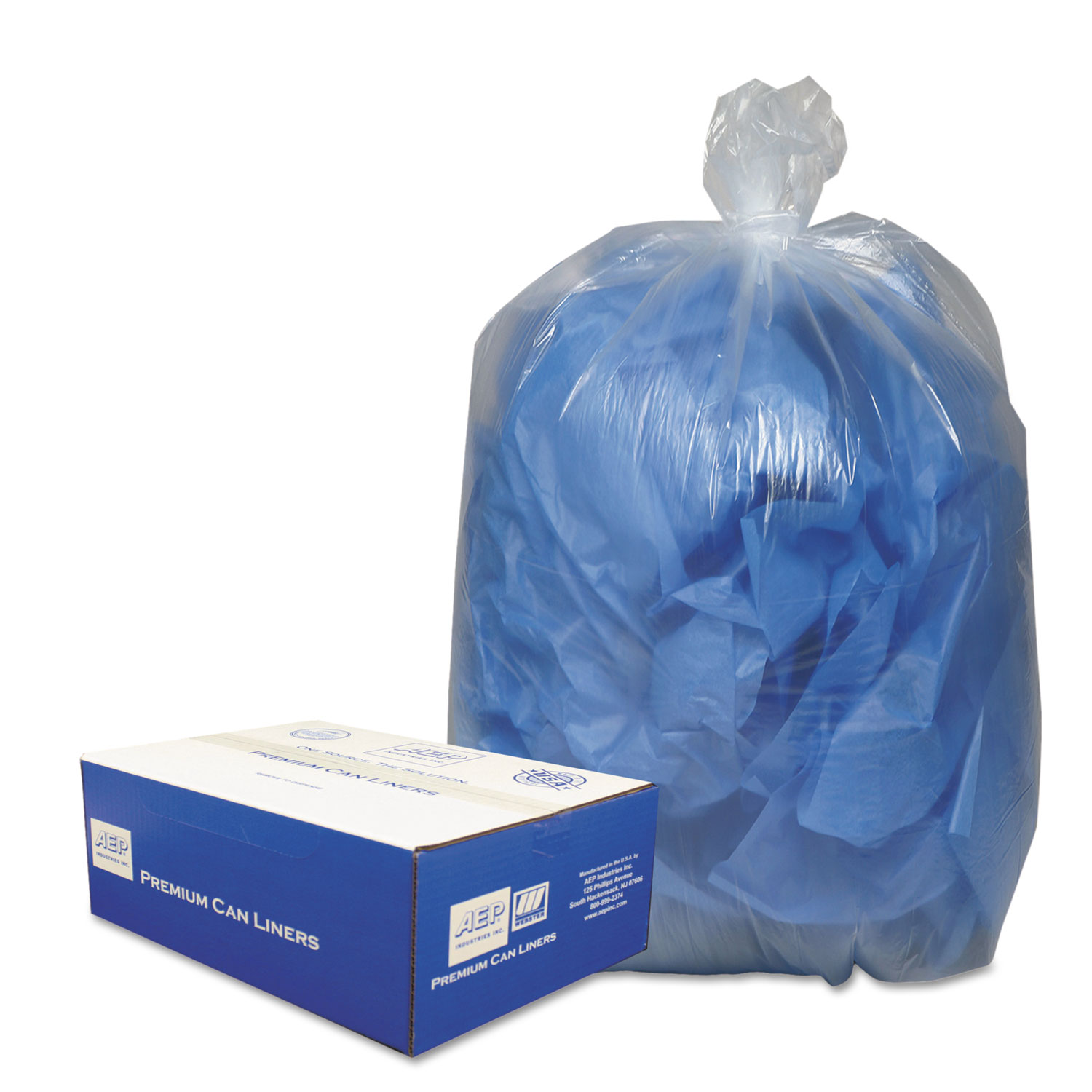 30 x 36 Linear Low Density Blend Bags - Blue Tint (1 mil)