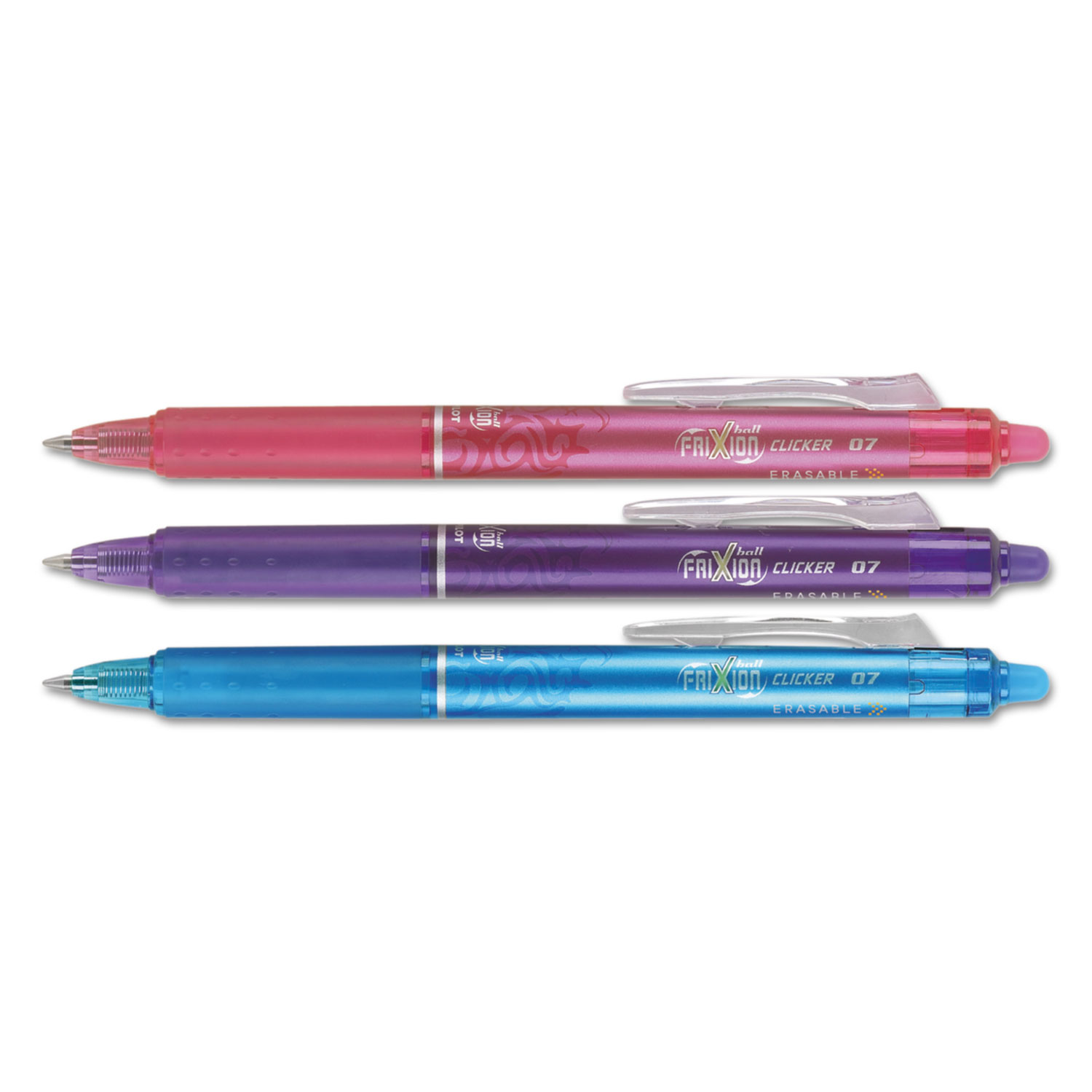 Pilot FriXion Clicker Erasable Gel Pen, 0.7 mm Fine Tip, Turquoise, 12 Pack