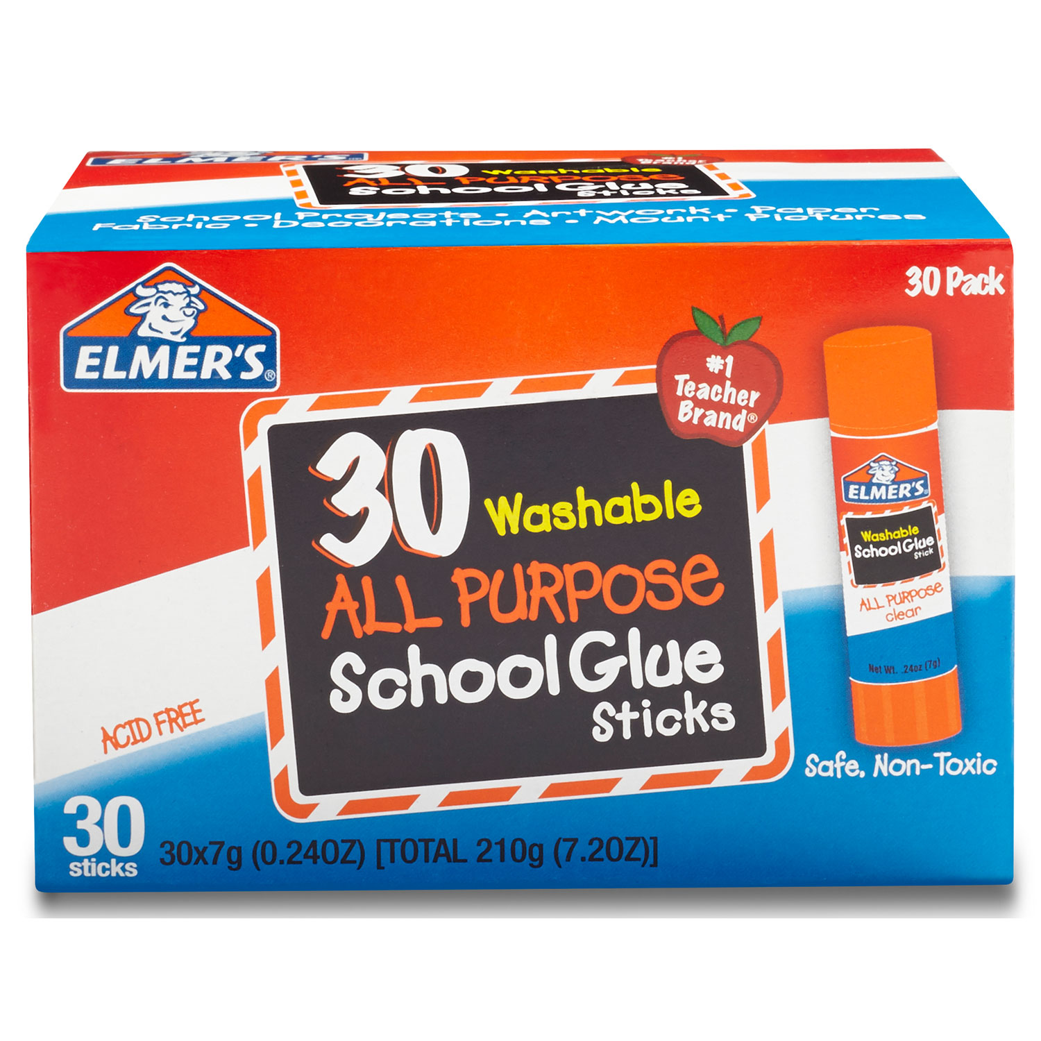 Elmer's Liquid School Glue, Washable, 7.25 Ounces Each, 6 Count