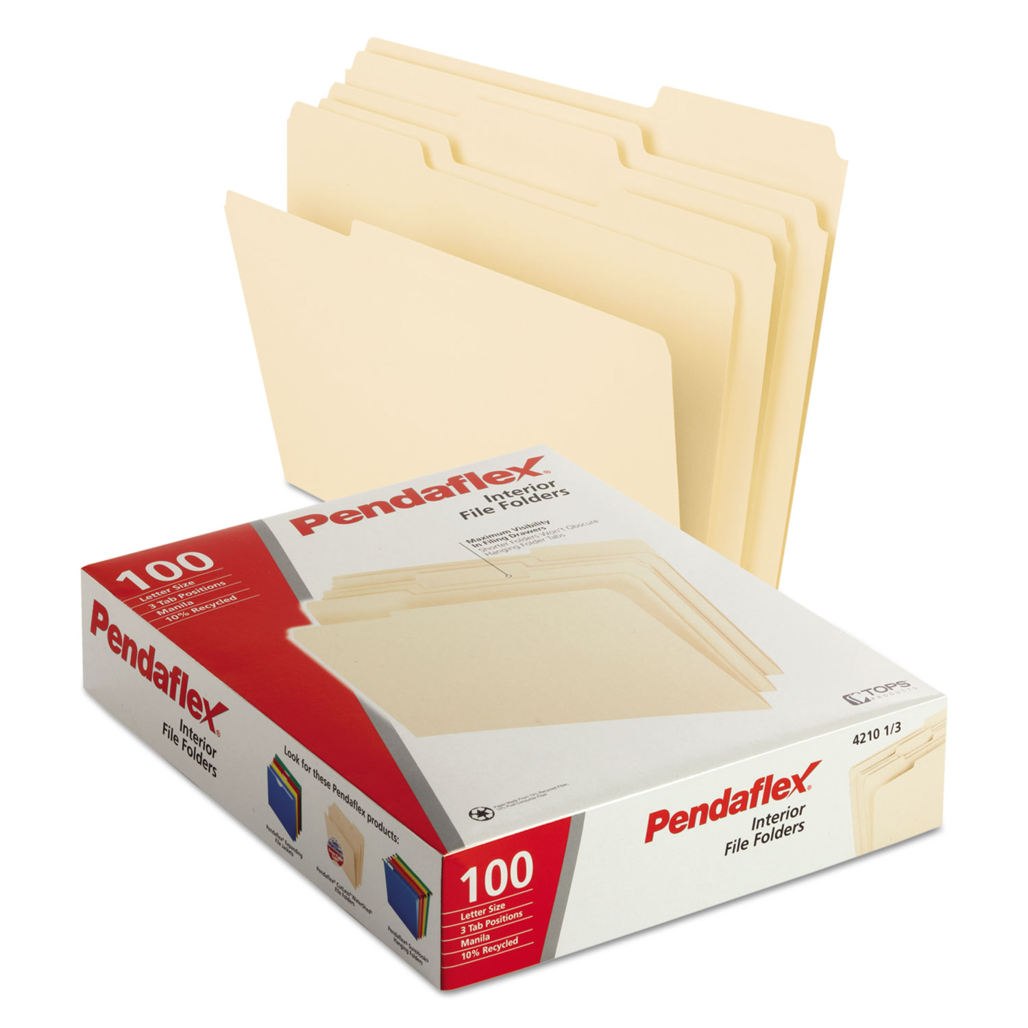 Interior File Folders, 1/3-Cut Tabs: Assorted, Letter Size, 9.5-pt Manila, 100/Box Interior File Folders, 1/3-Cut Tabs: Assorted, Letter Size, 9.5-pt Manila, 100/Box