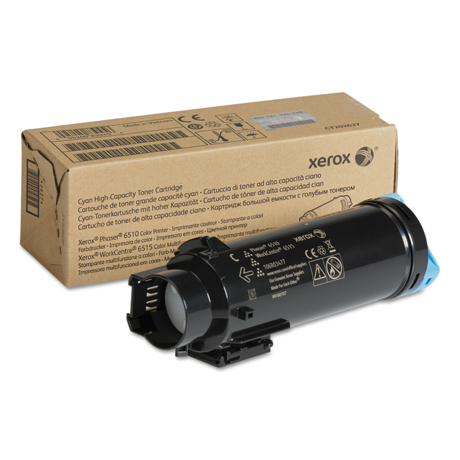 106R03477 High-Yield Toner, 2,400 Page-Yield, Cyan 106R03477 High-Yield Toner, 2,400 Page-Yield, Cyan