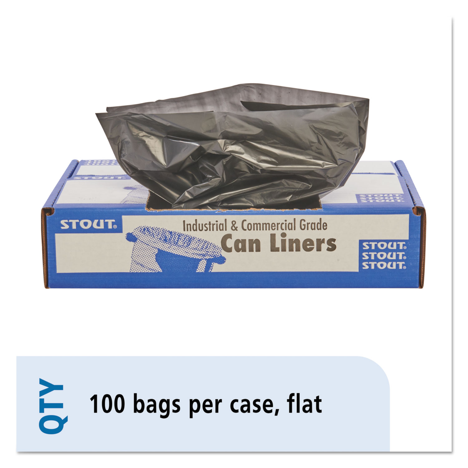 33 in. W x 39 in. H 33 Gal. 1.3 mil Black Trash Bags (100- Count)