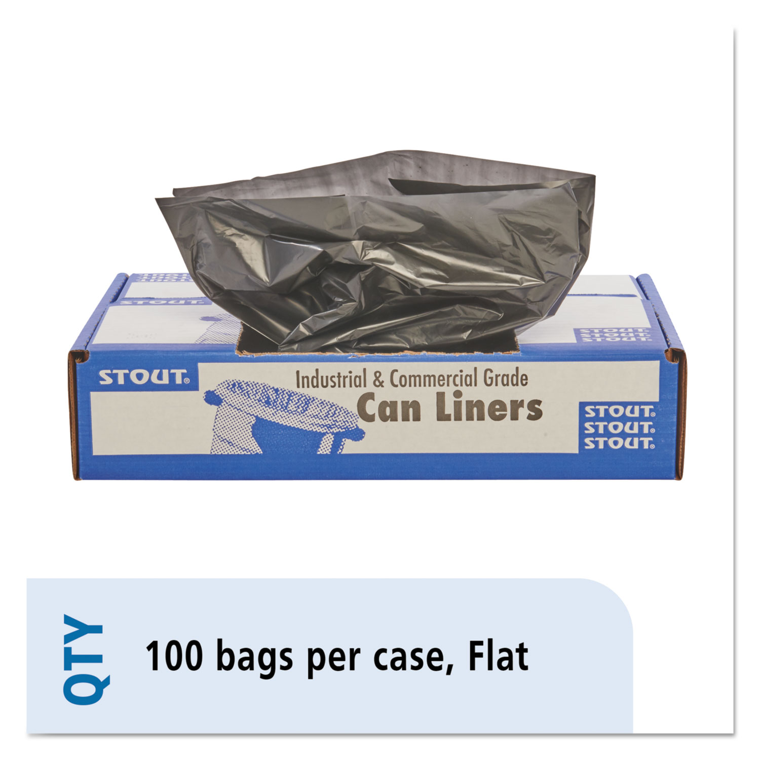 40-45 Gallon Trash Bags, 1.5Mil, Black Heavy Duty Garbage Can