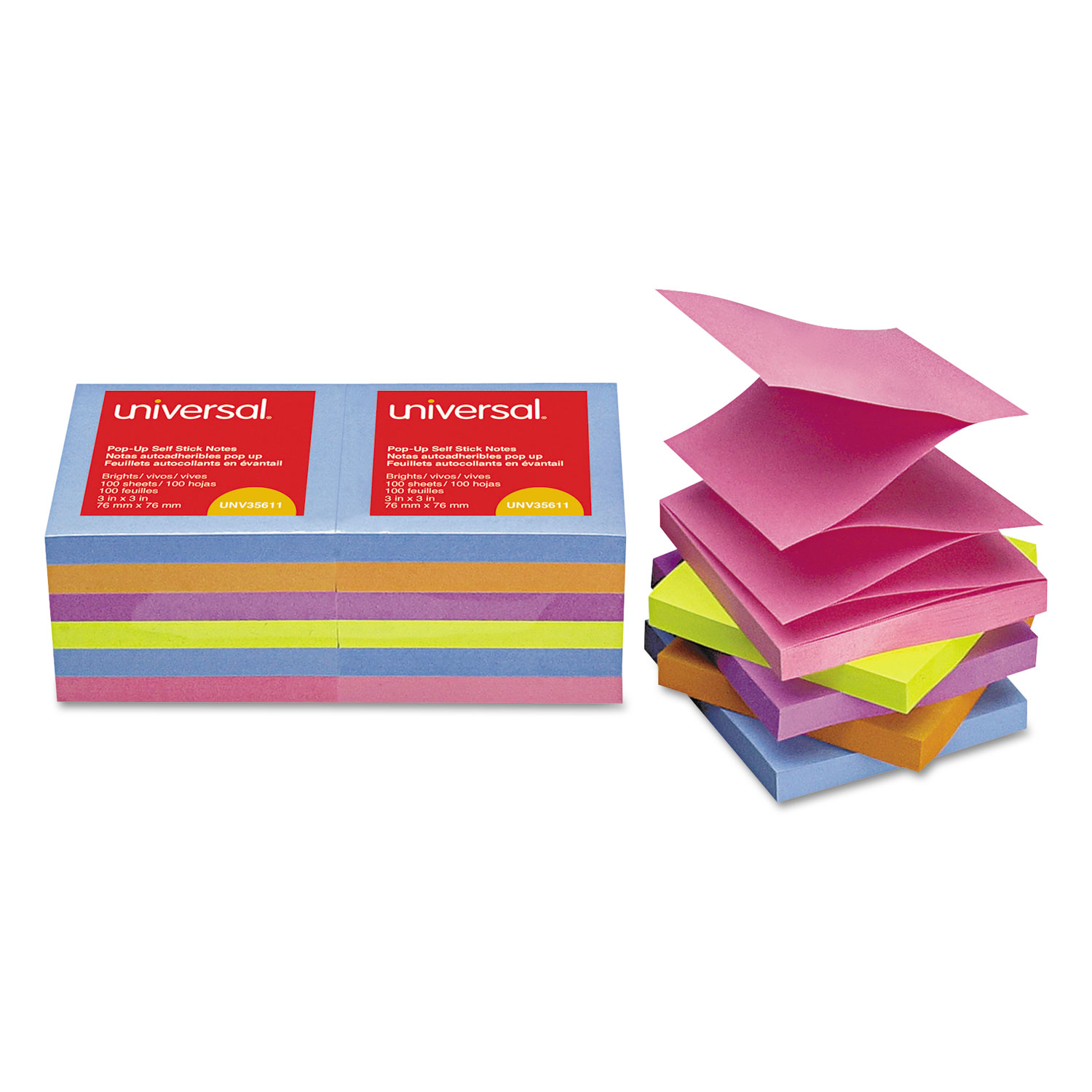 Staples Stickies Assorted Bright Notes, 3 x 3 - 12 pack