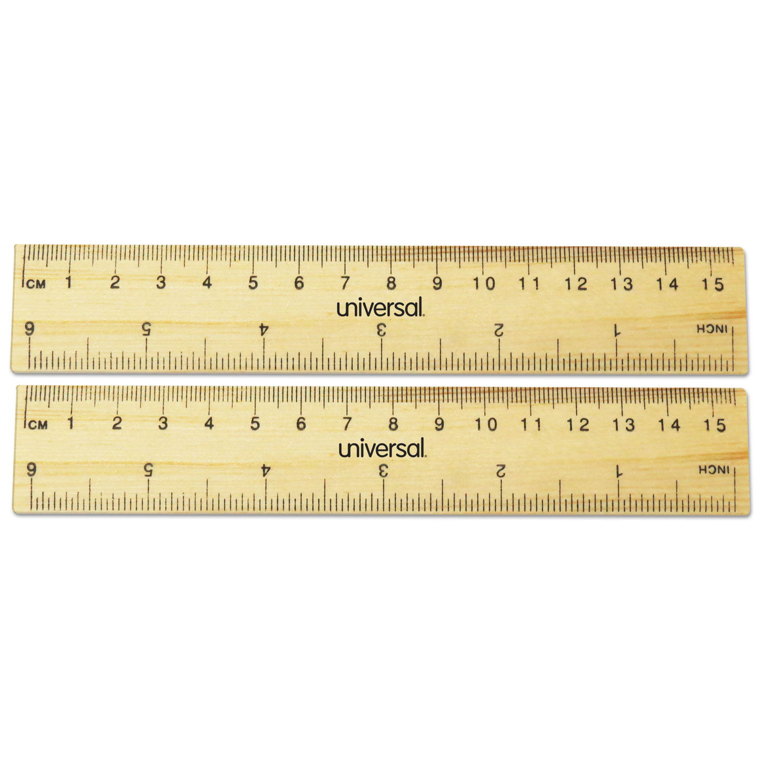 Wood Ruler with Single Metal Edge, Standard, 12 inch Long | Bundle of 5 Each