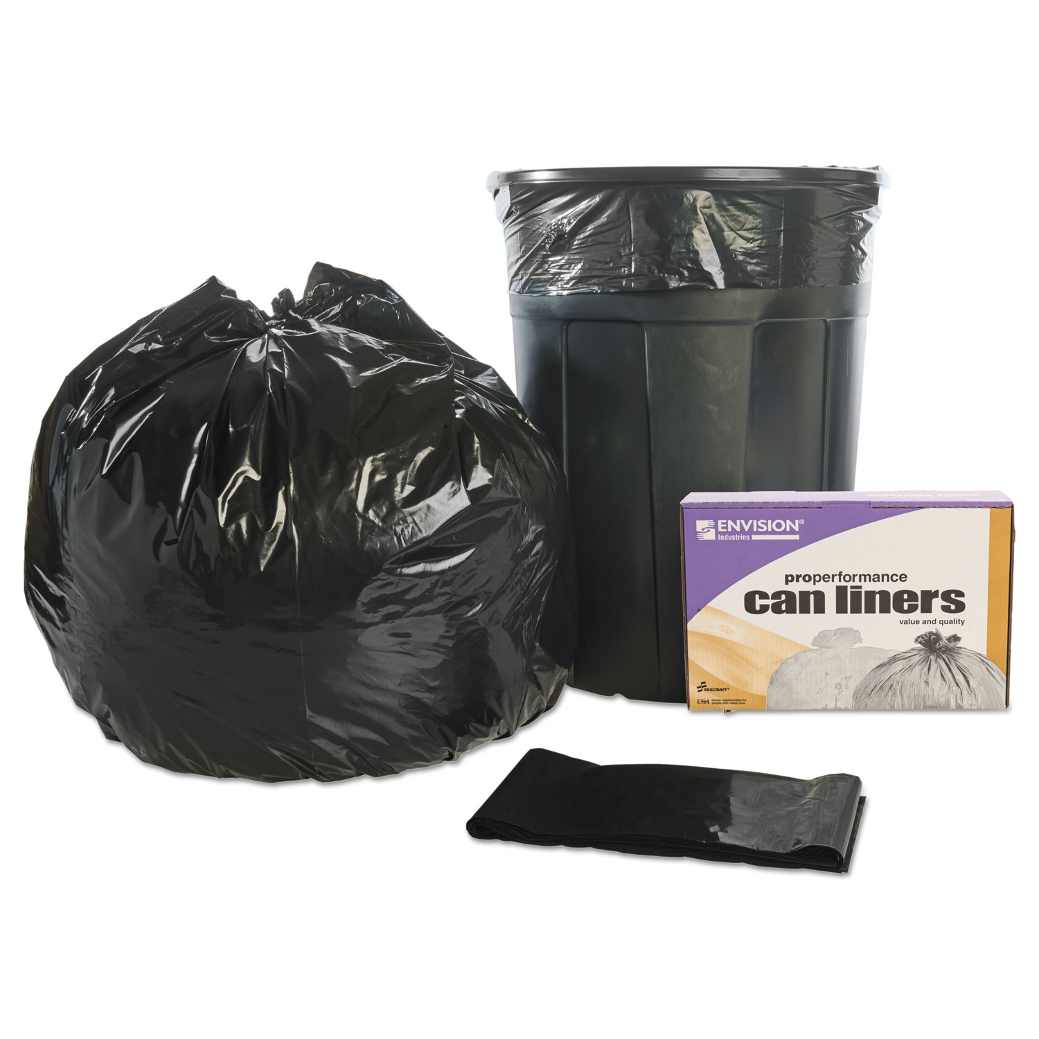 Plastics 40-45 Gallon Blue Trash Bags - Pack of 100 - Garbage or