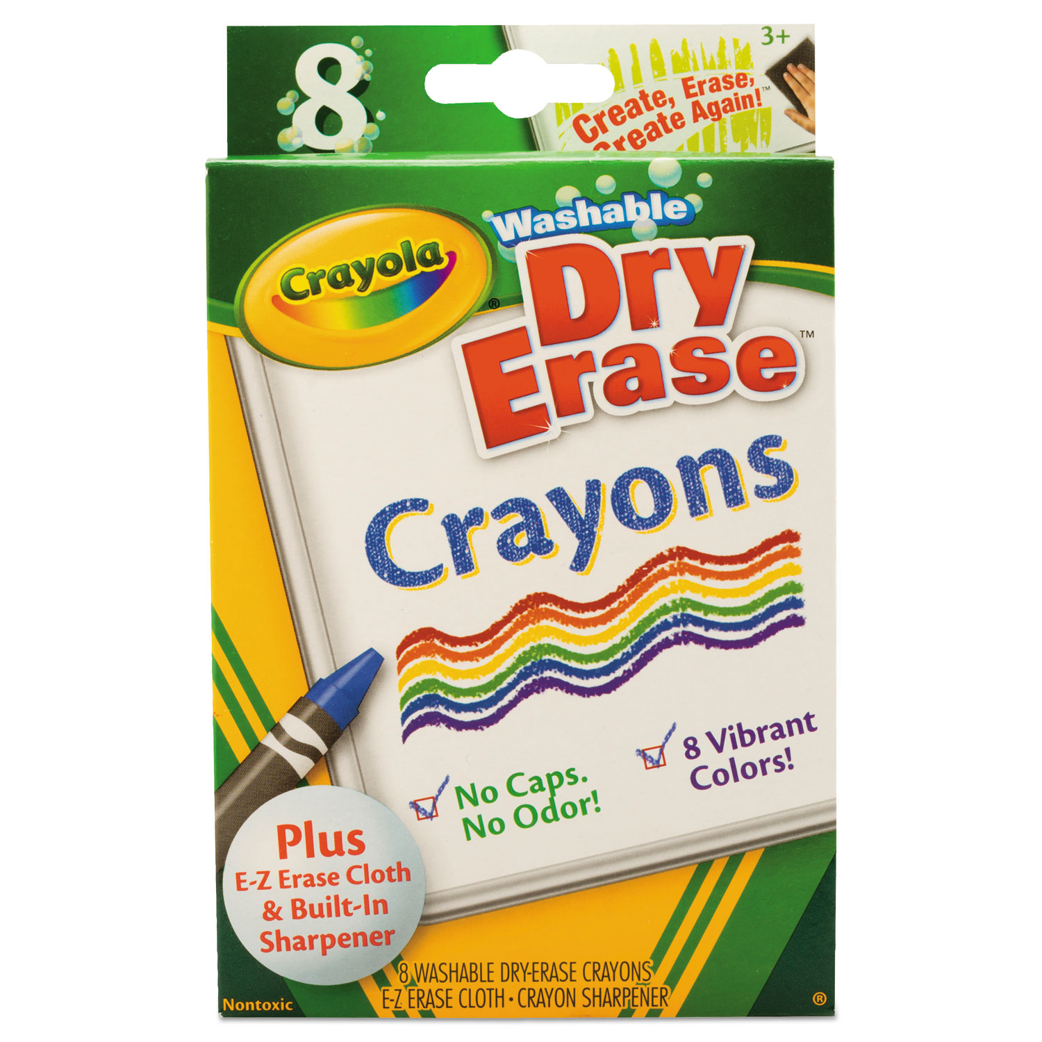 Crayola Washable Large Size Crayons in Assorted Colors, 8 Count