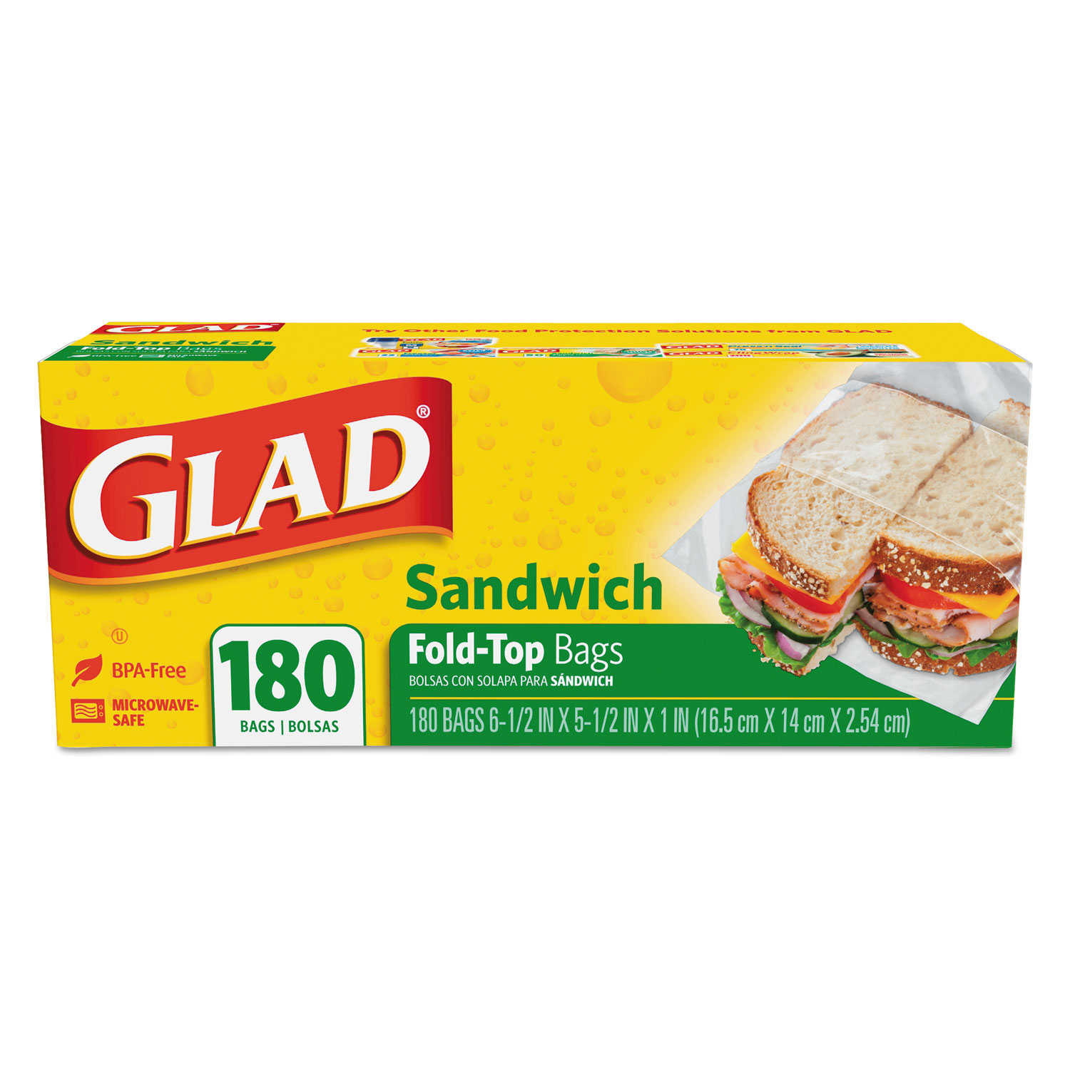 Fold Top Sandwich Bags, Plastic - 1500/Box