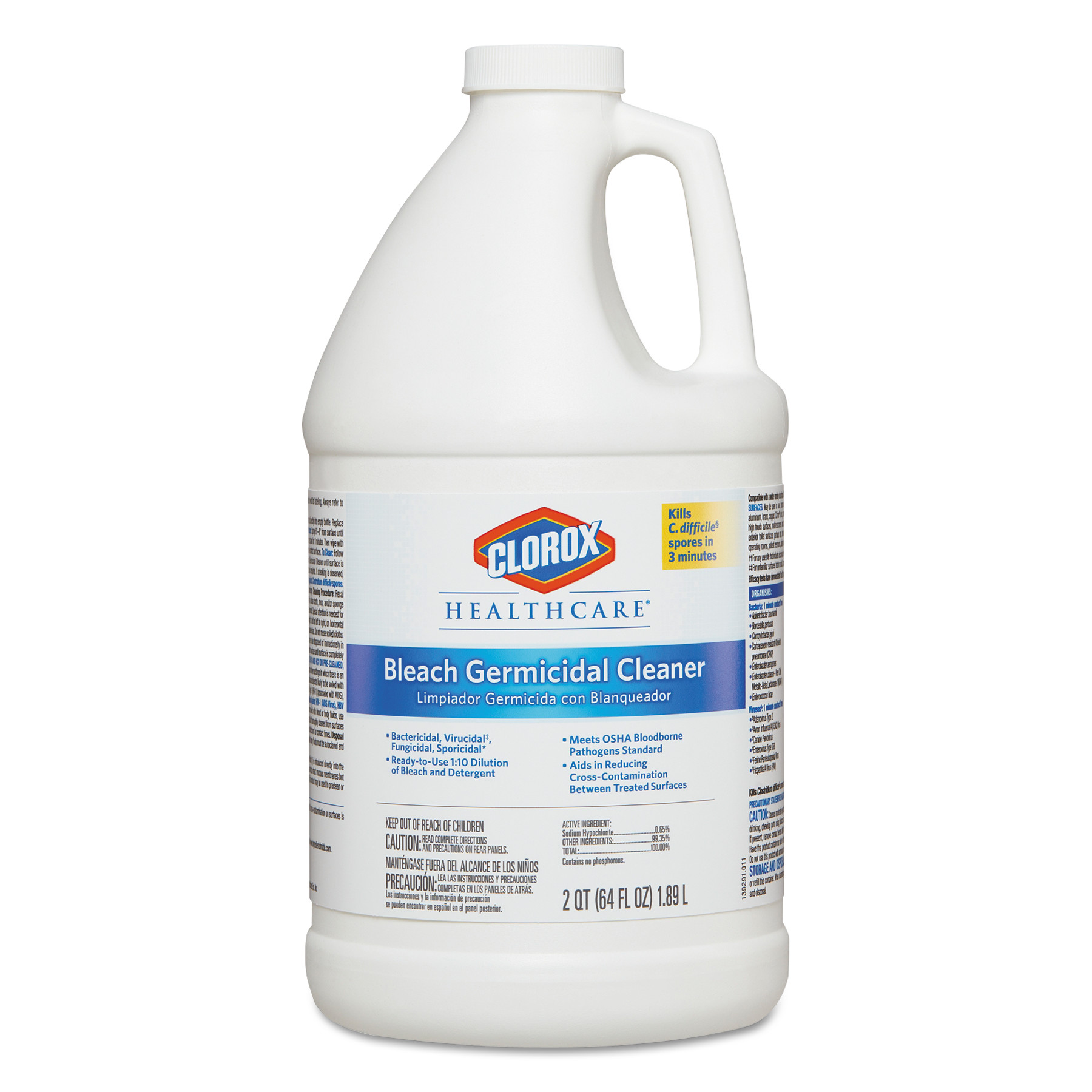 Clorox Clinical Germicidal Cleaner and Bleach Hospital Disinfectant, Health  Care Cleaning Products, Industrial Cleaning, Germicidal Spray, Clorox  Bleach, 32 Fl Ounces (Pack of 2) 