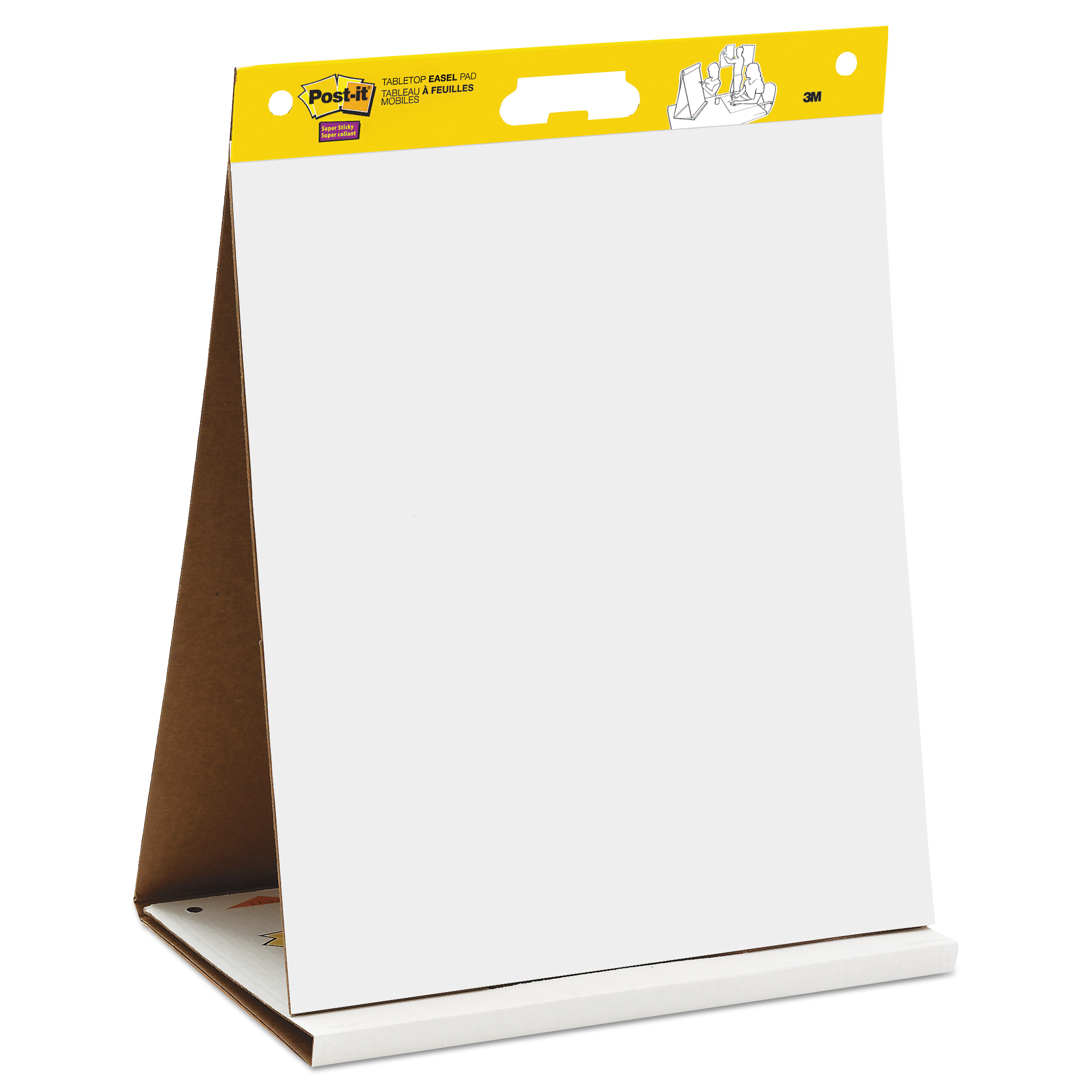 Self-Stick Tabletop Easel Pad with Command Strips, Presentation Format  (1.5 Rule), 20 x 23, White, 20 Sheets