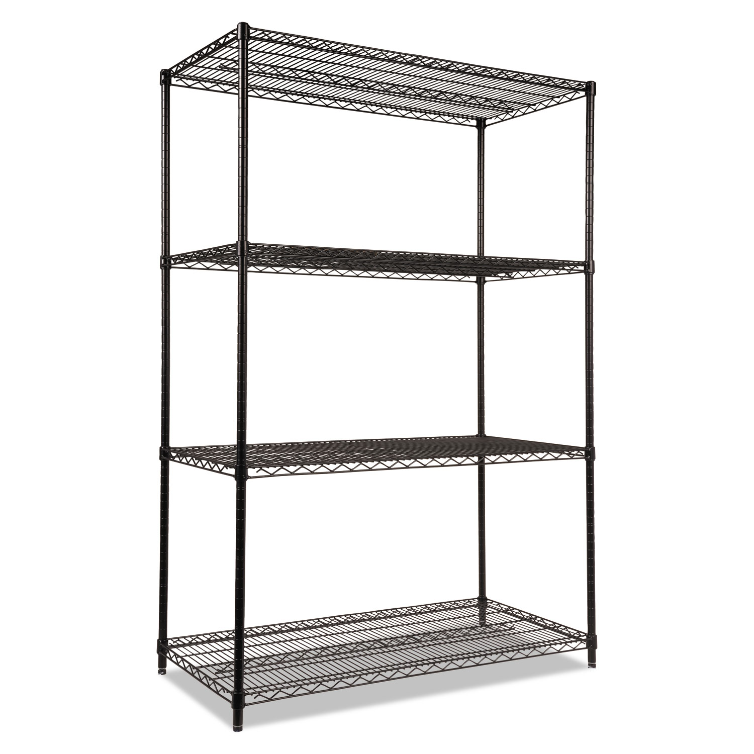 Alera 5-Shelf Wire Shelving Kit with Casters and Shelf Liners, 48w