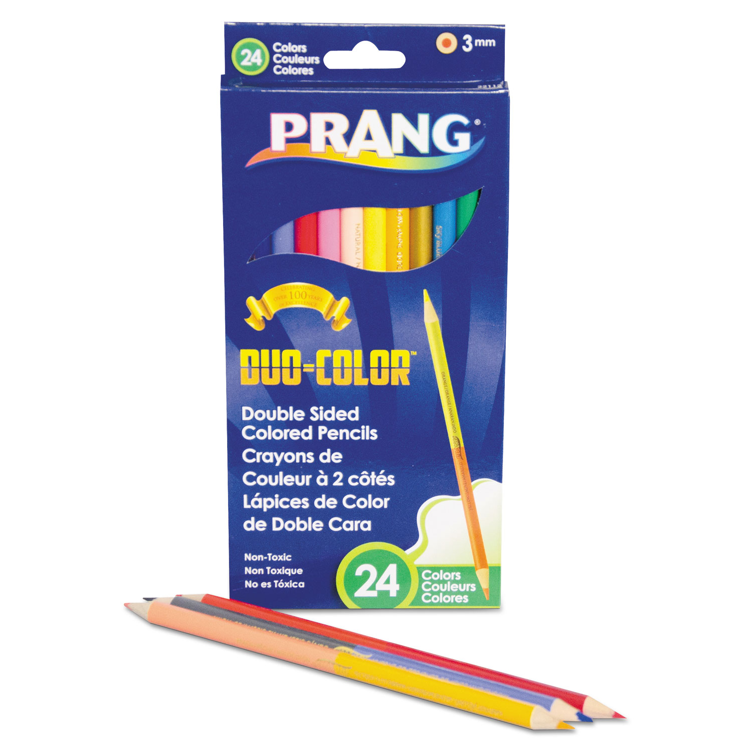 Prang Duo-Color Colored Pencil Sets, 3 mm, Assorted Colors, 12-Set