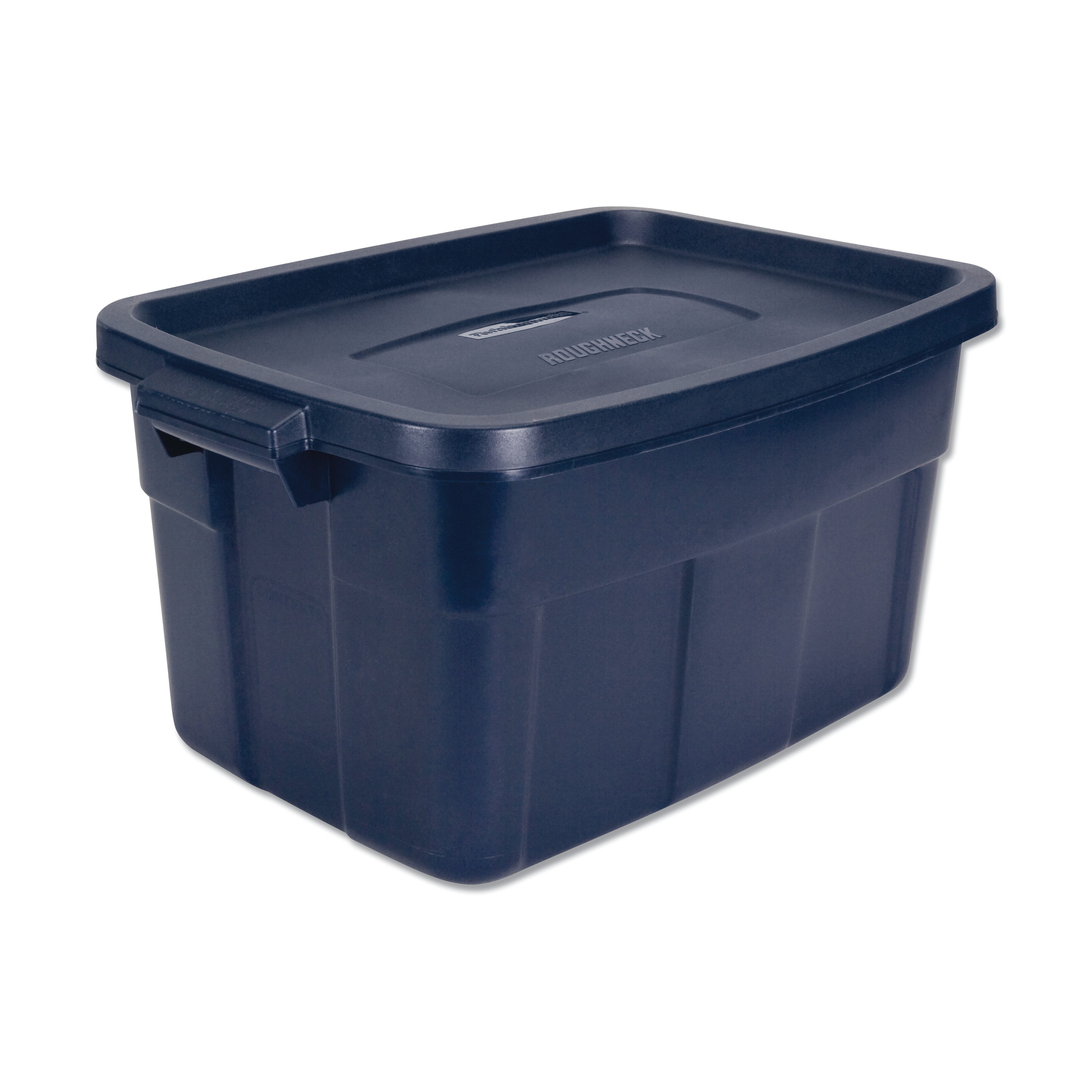 Rubbermaid 18 Gallon Roughneck Plastic Storage Box, Dark Indigo Metallic 