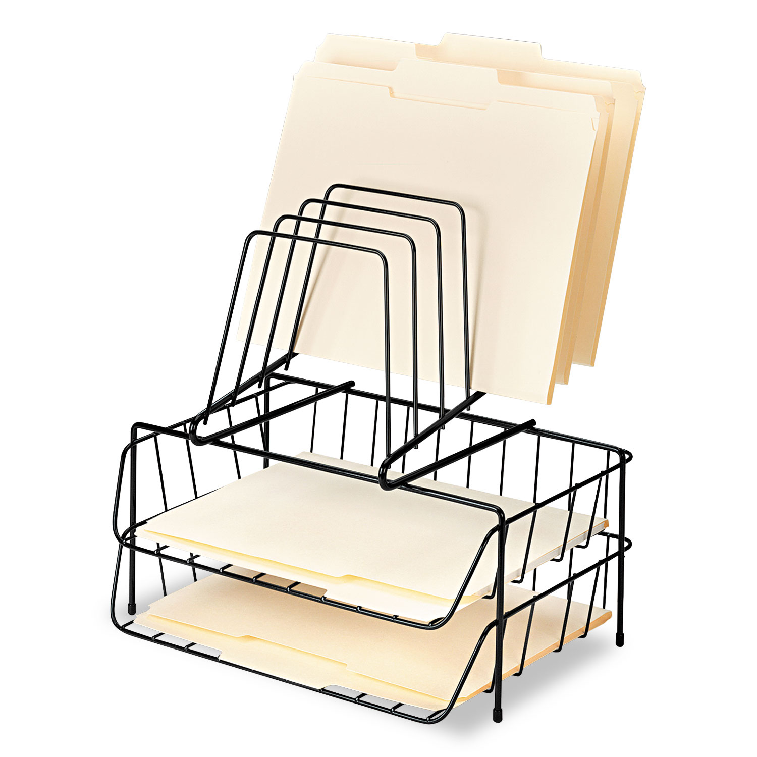 Wire Double Tray with Step File Sorter, 8 Sections, Letter Size Files, 13.88 Wire Double Tray with Step File Sorter, 8 Sections, Letter Size Files, 13.88