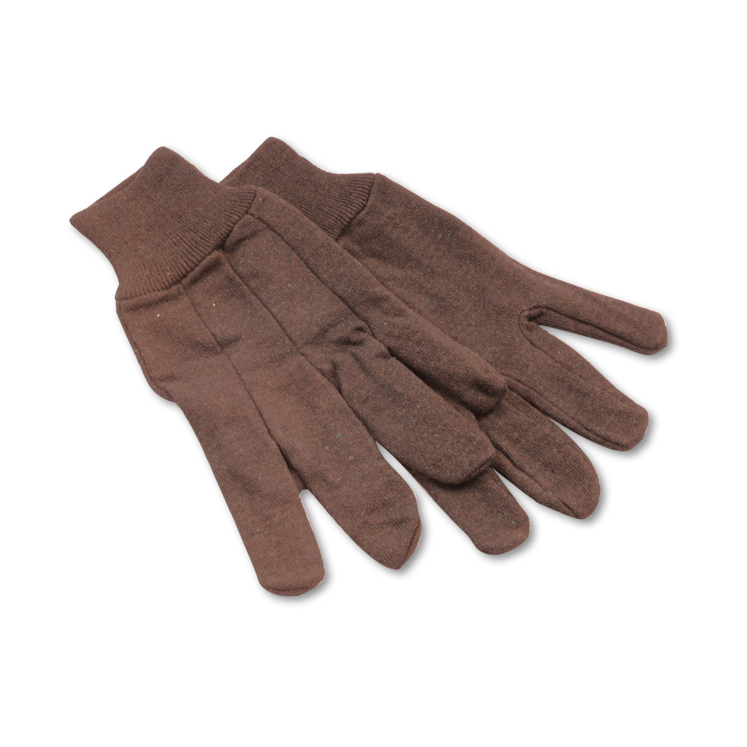 Heavy Weight 9oz. Cotton Brown Jersey Work Gloves, Knit Wrist, Sold by Dozen (12-Pairs) - X-Large