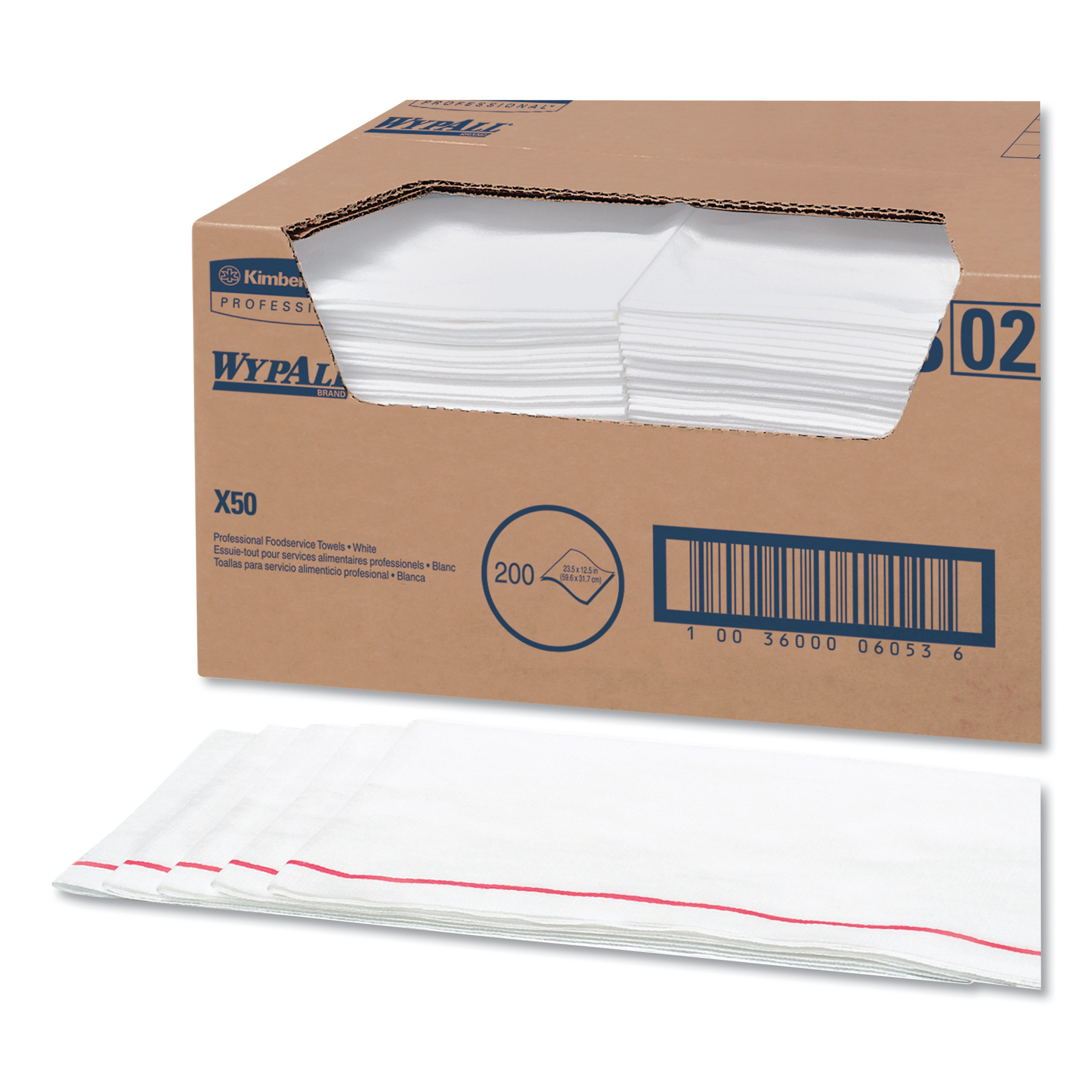 X50 Foodservice Towels, 1/4 Fold, 23.5 x 12.5, White, 200/Carton X50 Foodservice Towels, 1/4 Fold, 23.5 x 12.5, White, 200/Carton