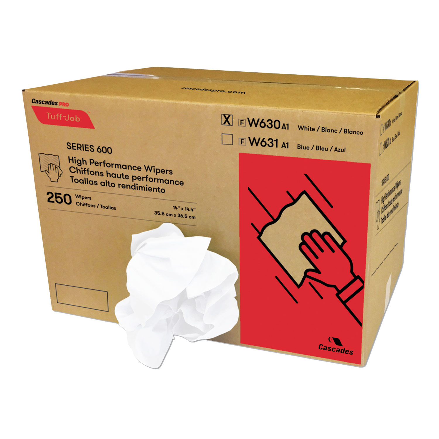 Tuff-Job Spunlace Towels, Crumple Pack, 14.38 x 14, White, 250/Carton Tuff-Job Spunlace Towels, Crumple Pack, 14.38 x 14, White, 250/Carton