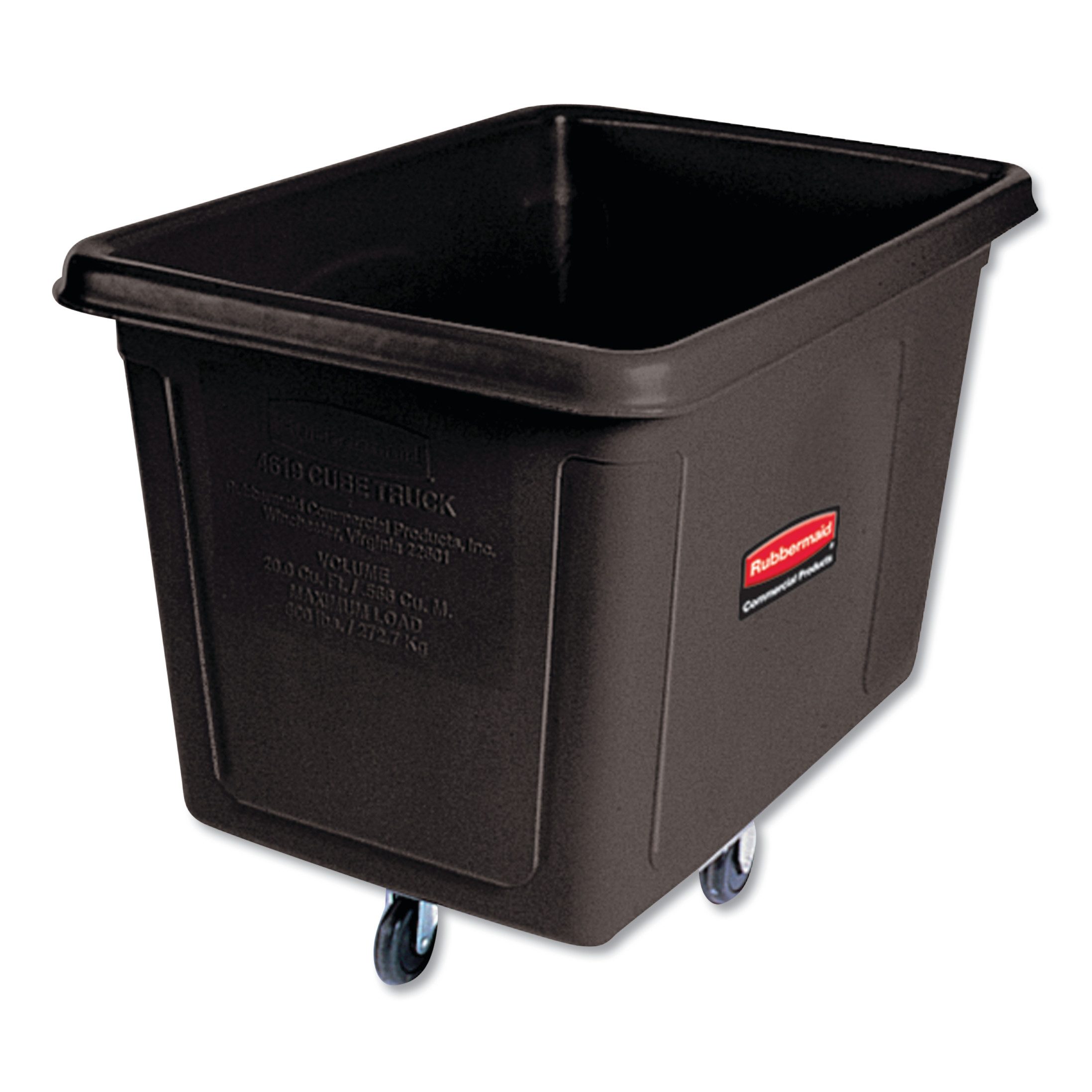 Cube Truck, 149 gal, 600 lb Capacity, Plastic, Black Cube Truck, 149 gal, 600 lb Capacity, Plastic, Black