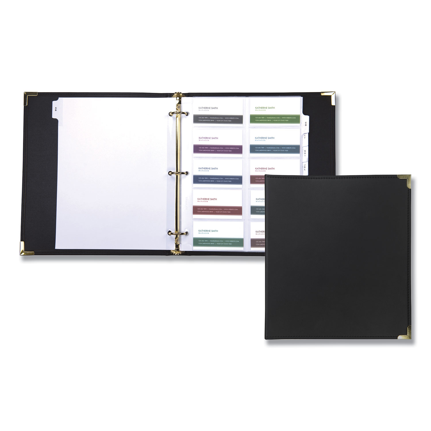Classic Vinyl Business Card Binder, Holds 200 2 x 2.5 Cards, 10.25 x 11.13, Ebony Classic Vinyl Business Card Binder, Holds 200 2 x 2.5 Cards, 10.25 x 11.13, Ebony