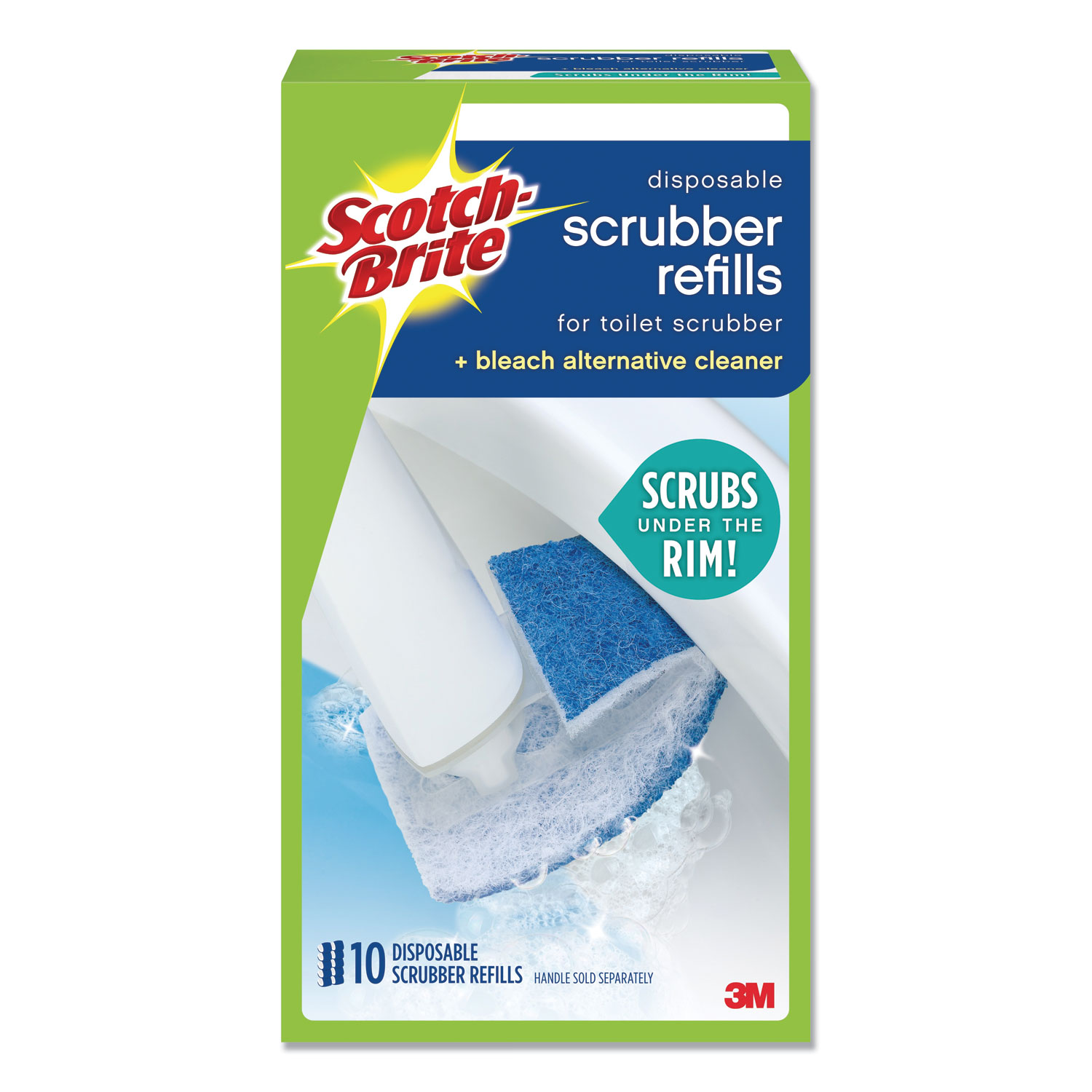 Scotch Brite Disposable Toilet Scrubber Refills WhiteBlue Box Of 10 -  Office Depot