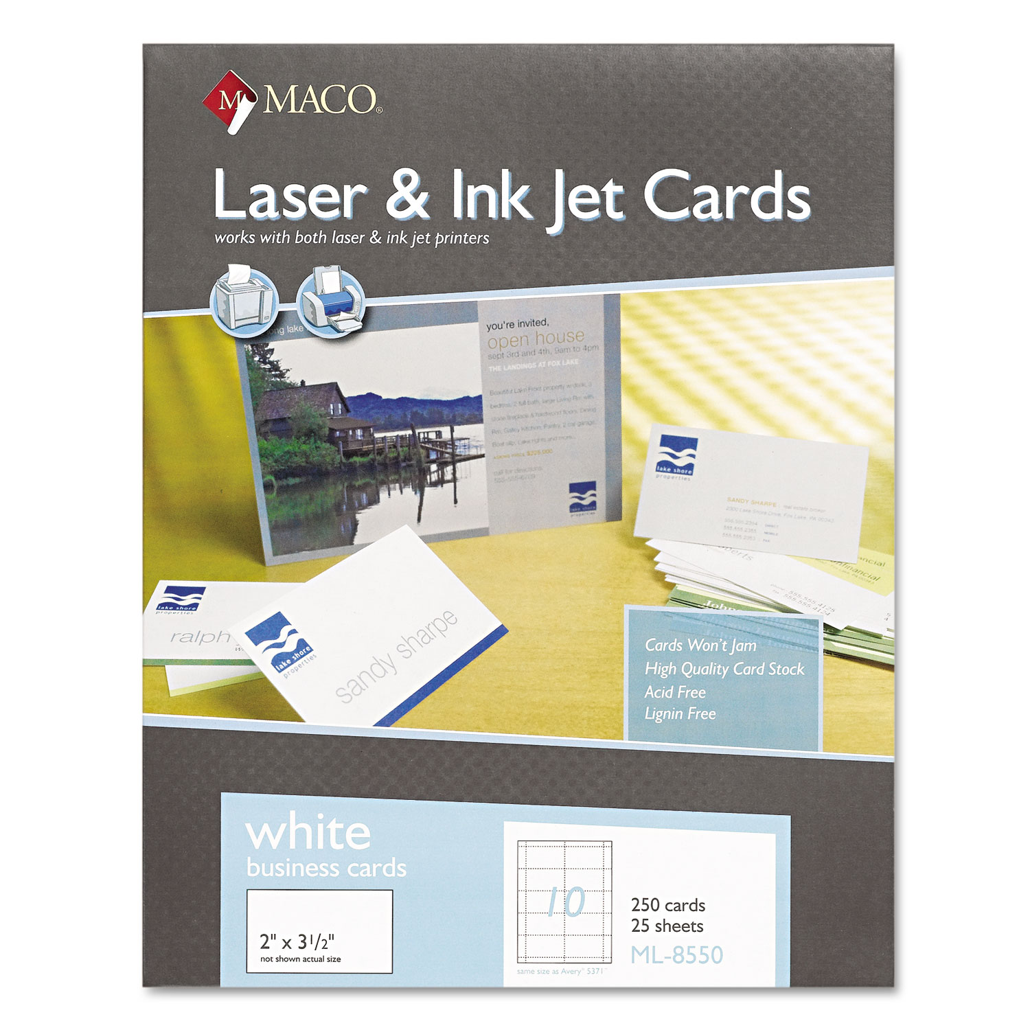 Avery Laser Business Cards, 2 x 3-1/2, White, 10 Cards/Sheet, 250 Cards/Pack