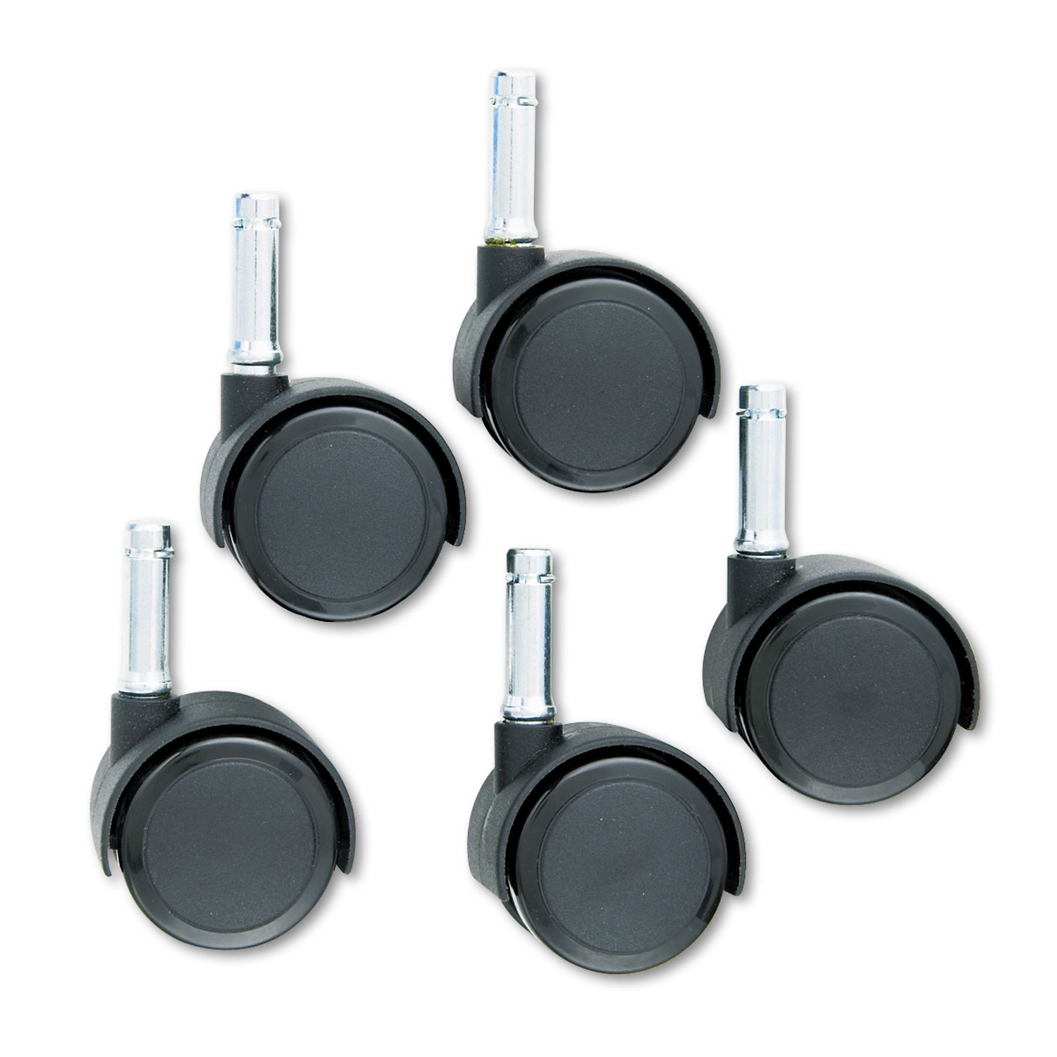 Master Caster - Duet Twin Wheels, 100 lbs./Caster, Nylon, Matte Black, 5/Set, Sold as 1 ST Master Caster - Duet Twin Wheels, 100 lbs./Caster, Nylon, Matte Black, 5/Set, Sold as 1 ST