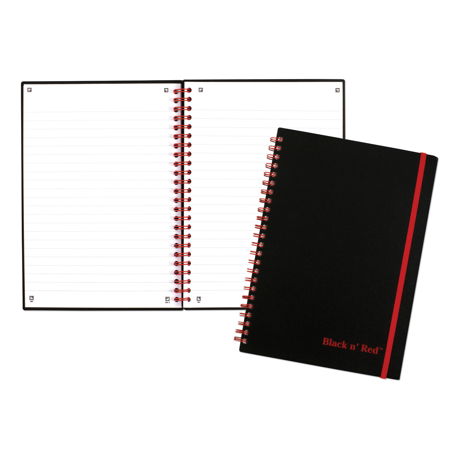 Tru Red Flexible-Cover Business Journal, Dotted Rule, Black Cover, 8 x 10, 128 Sheets