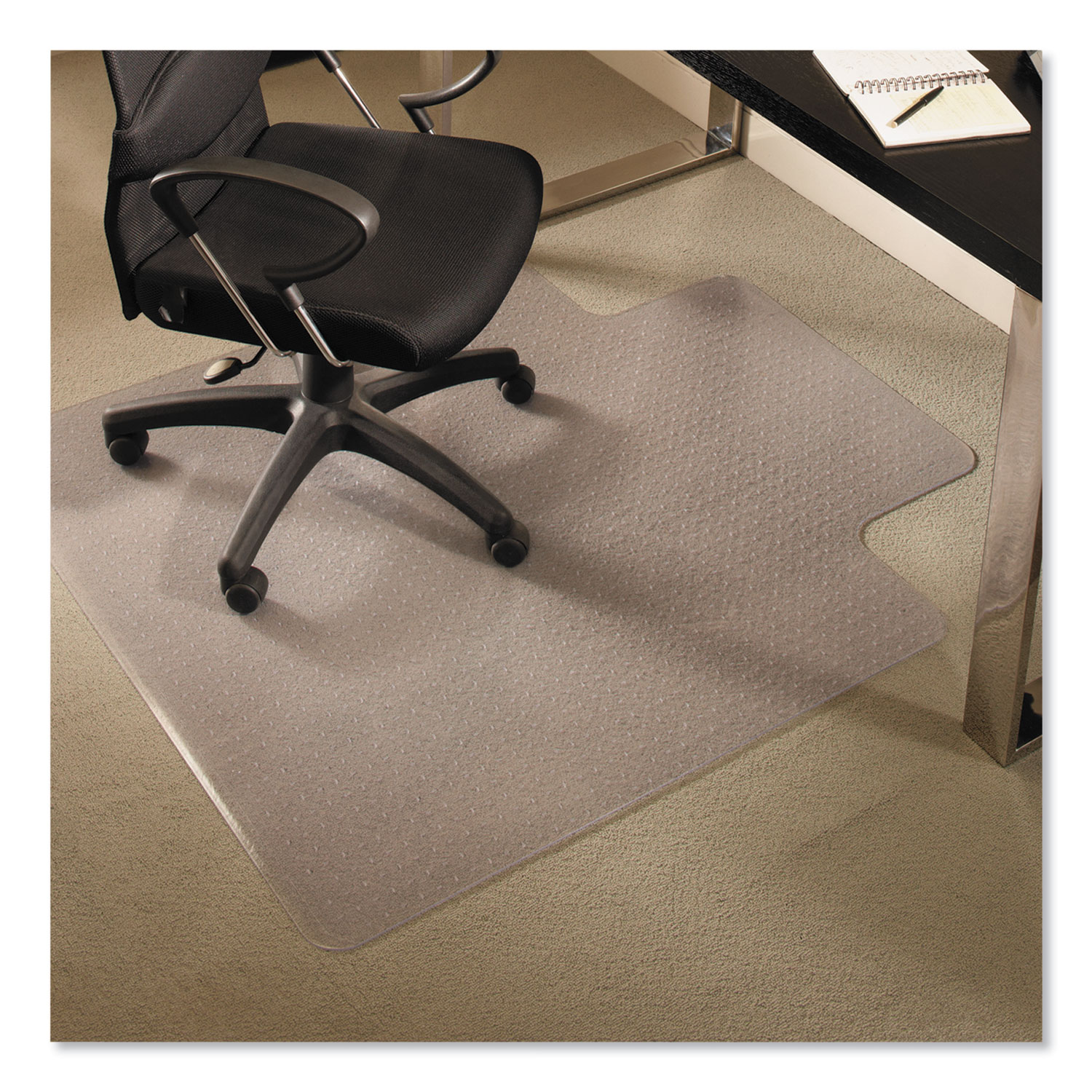 Black Chair Mats for Medium Pile Carpets - 36x 48 Rectangular Chair Mat  (Other Sizes Available)