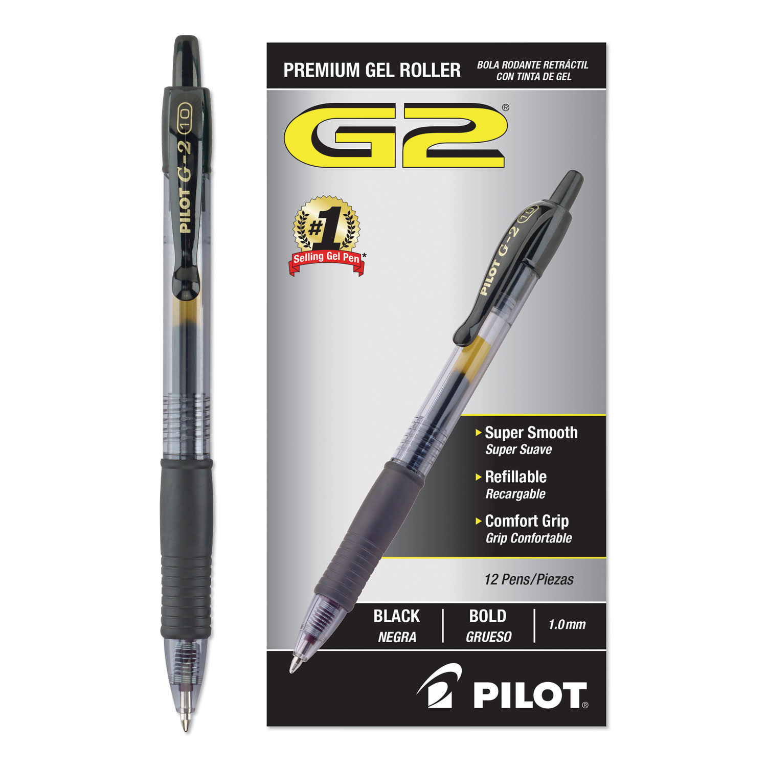 Pilot FriXion Erasable Retractable Gel Pens Bold Point 1.0 mm Black Barrels  Black Ink Pack of 3 Pens - Office Depot