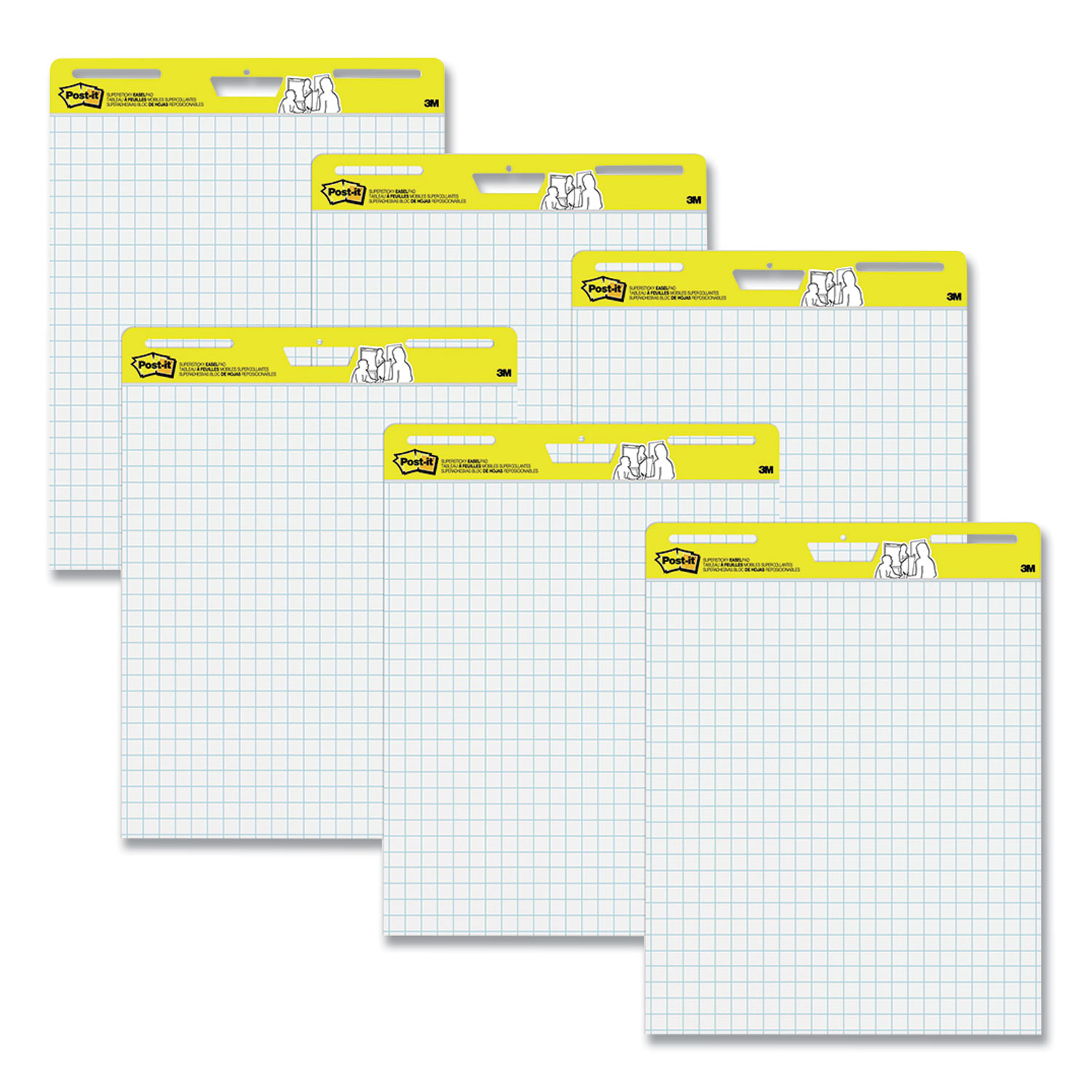 Post-it Easel Pads Super Sticky Self-Stick Easel Pads, Quadrille (1 sq/in), 25  x 30, White, 30 Sheets, 6/Pack (560VAD6PK)