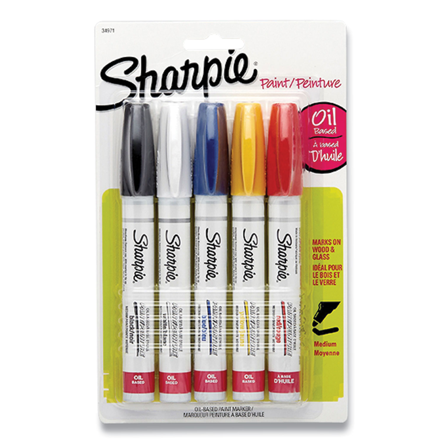 Permanent Paint Marker, Medium Bullet Tip, Assorted Colors, 5/Pack Permanent Paint Marker, Medium Bullet Tip, Assorted Colors, 5/Pack