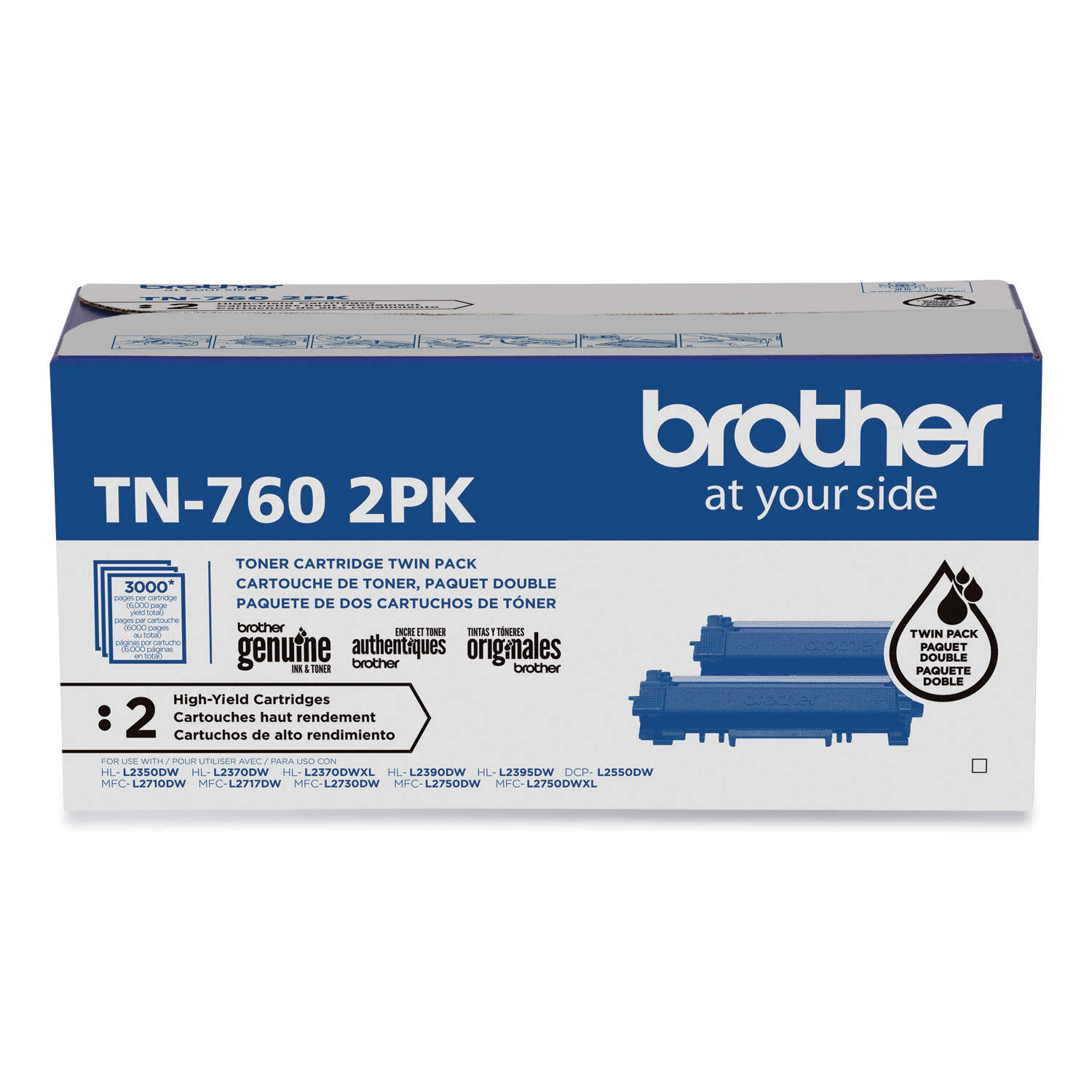 TN7602PK High-Yield Toner by Brother BRTTN7602PK