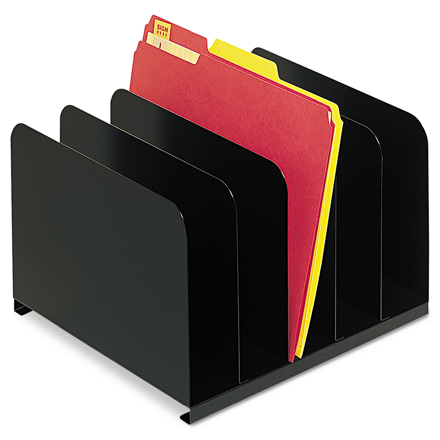STEELMASTER by MMF Industries - Desktop Vertical Organizer, Five Sections, Steel, 12 x 11 x 8 1/8, Black, Sold as 1 EA STEELMASTER by MMF Industries - Desktop Vertical Organizer, Five Sections, Steel, 12 x 11 x 8 1/8, Black, Sold as 1 EA